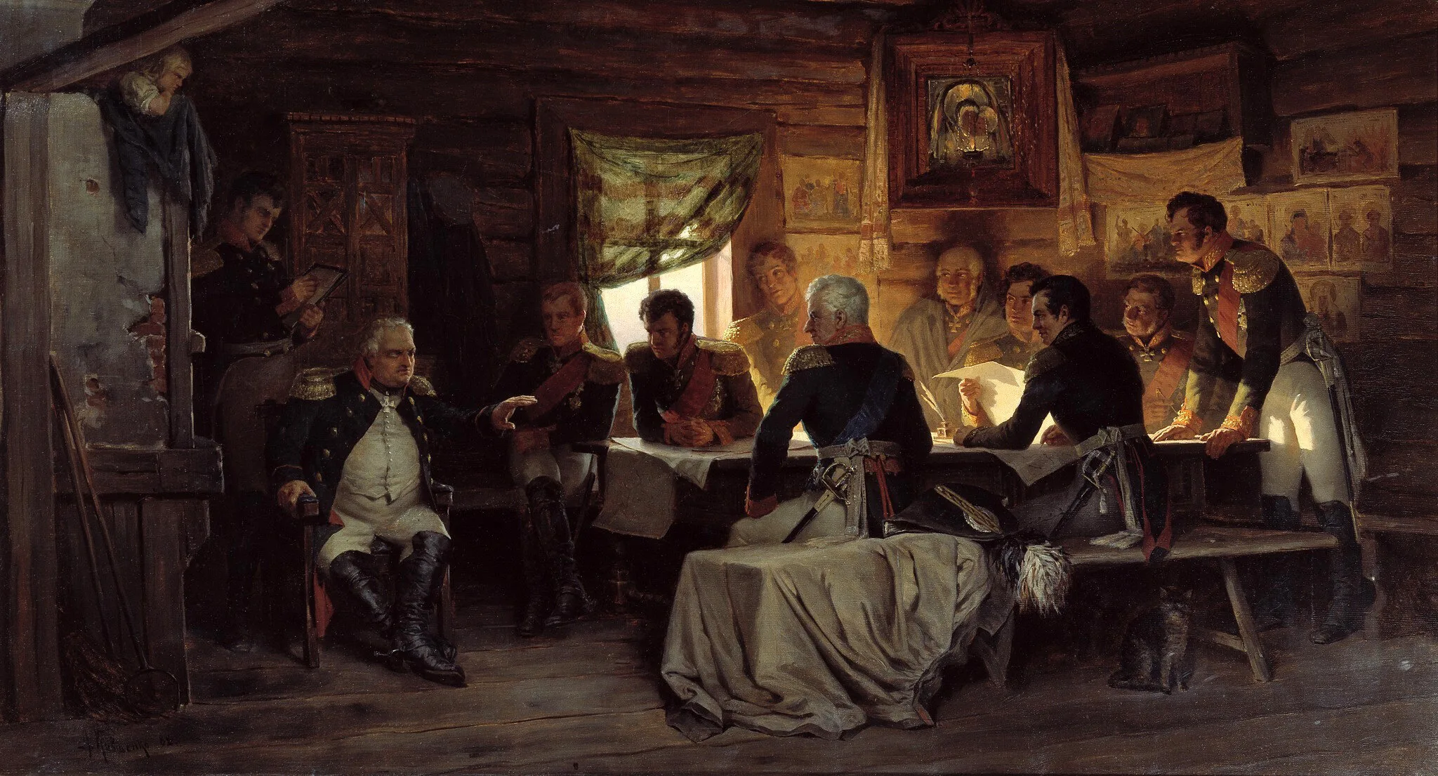 Алексей Кившенко. «Военный совет в Филях в 1812 году», 1880 год