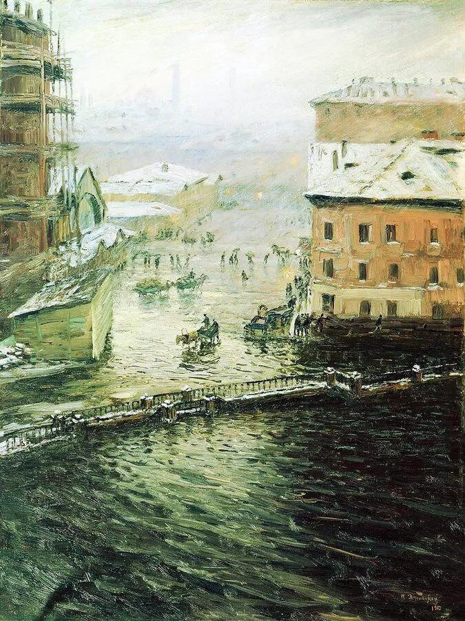 Николай Дубовской. «В наводнение. На Екатерининском канале», 1903 год. Так раньше назывался канал Грибоедова