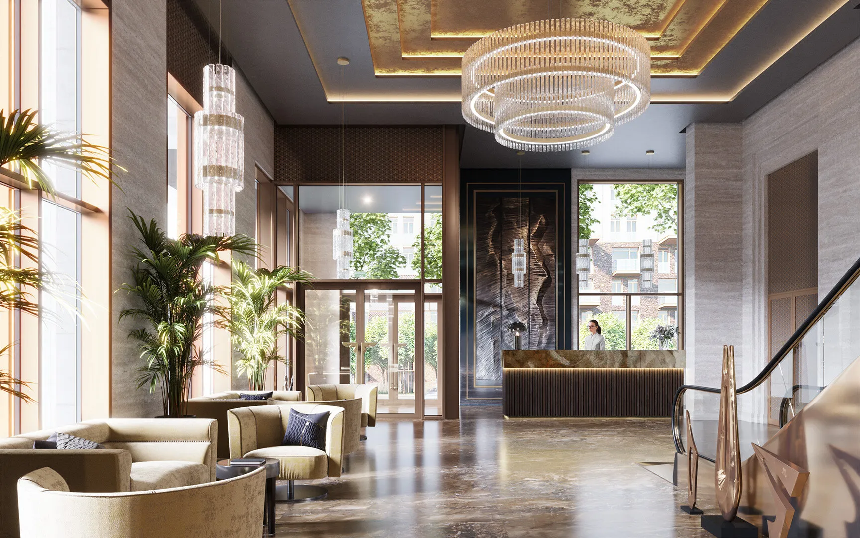 Лобби IMPERIAL CLUB. Рендер застройщика
