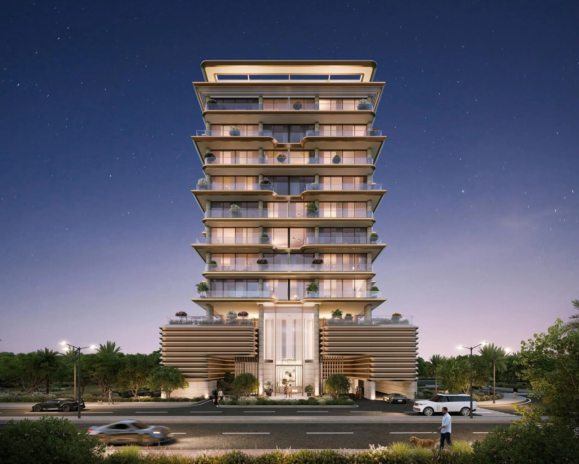 241 Waterside Residences ночью