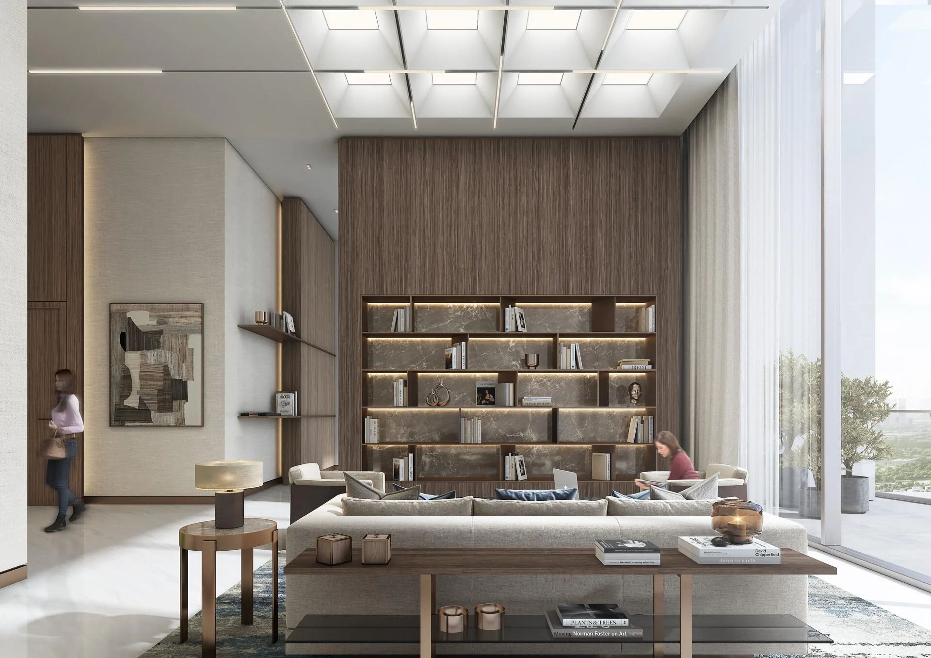 Лобби 350 Riverside Crescent высотой в два этажа