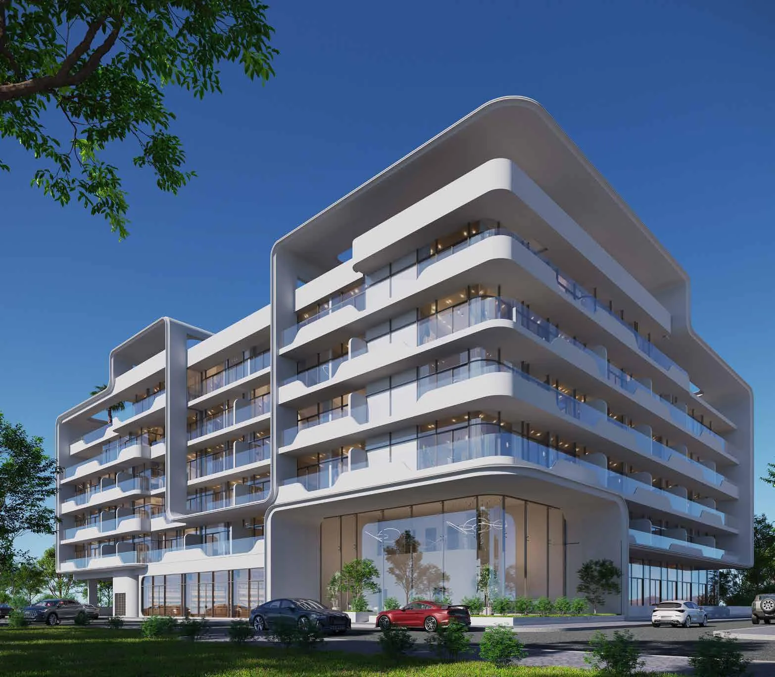 Дом 99 Parkplace с улицы днём