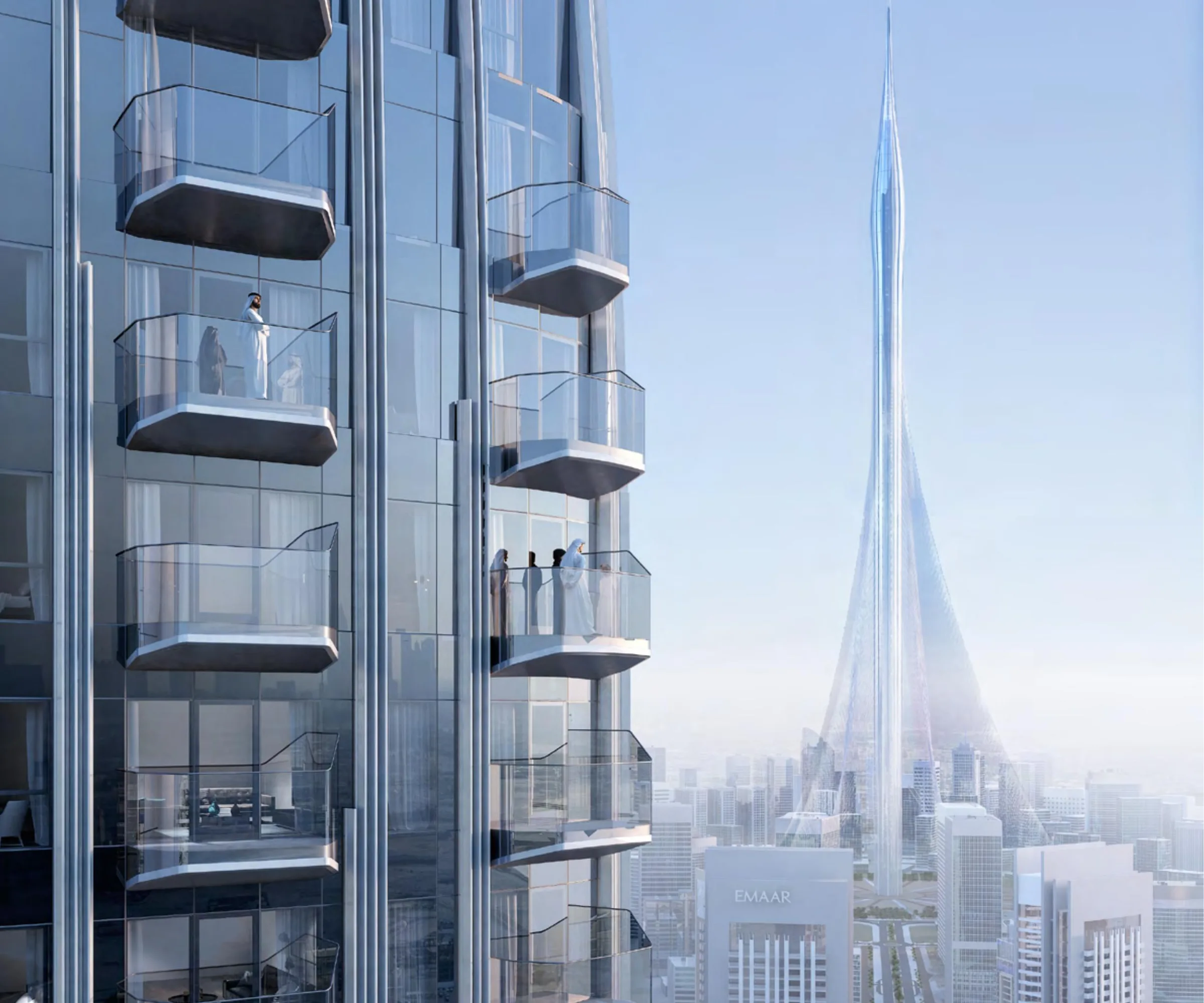 Балконы Address Harbour Point крупным планом