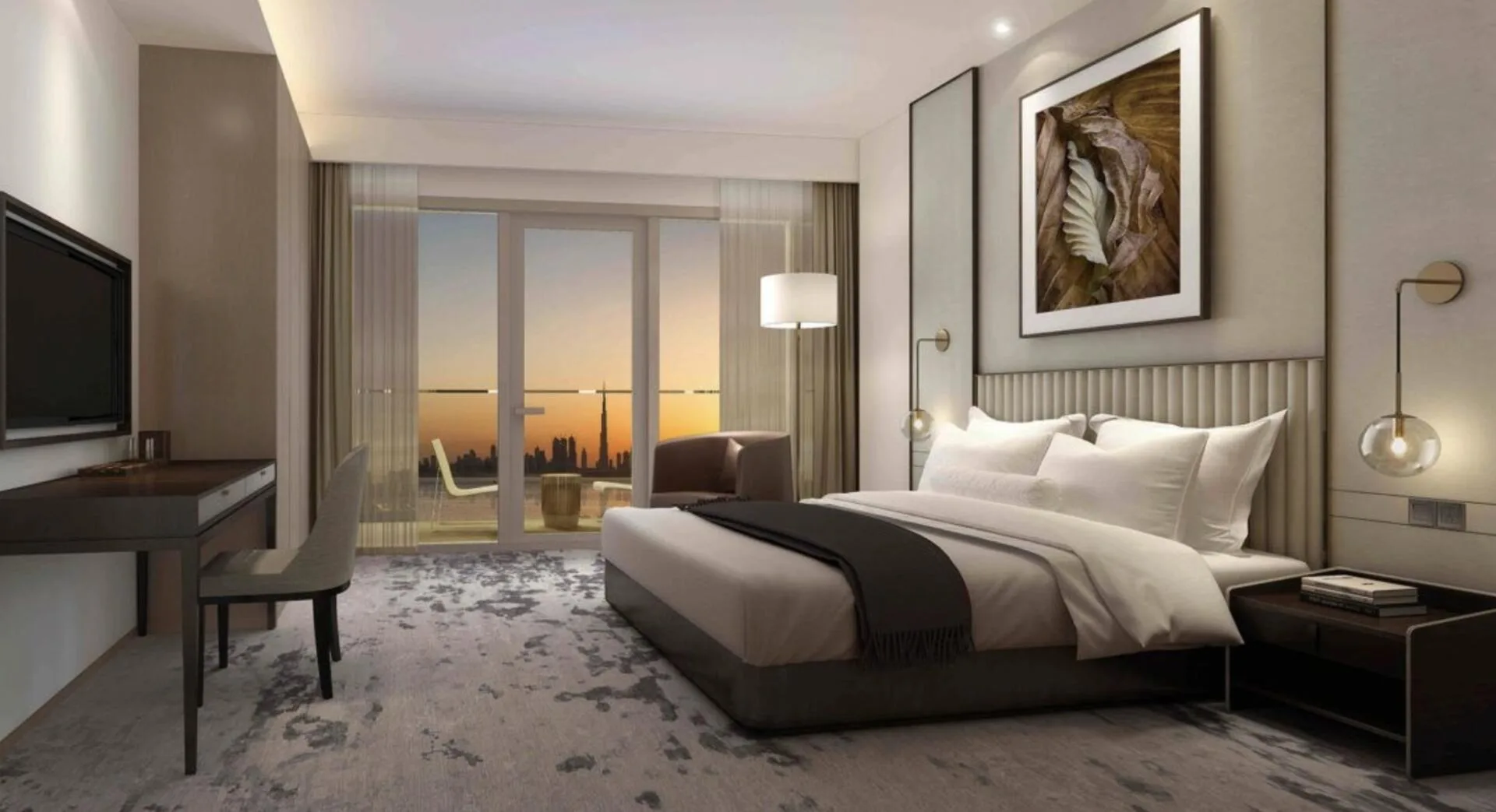 Спальня в резиденции Address Harbour Point