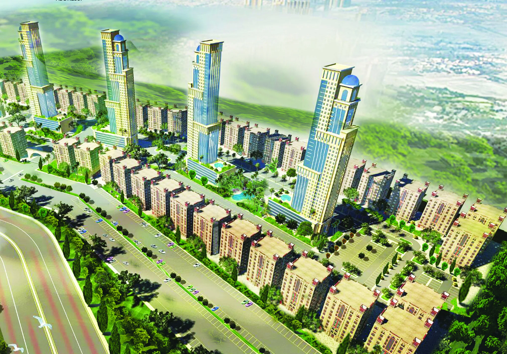 Квартал Al Ameera Village с высоты