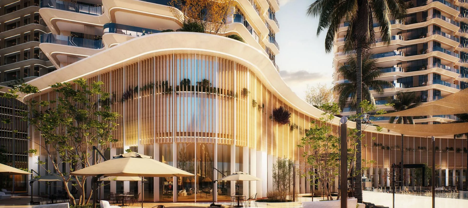 Кафе на подиуме Al Hamra Waterfront