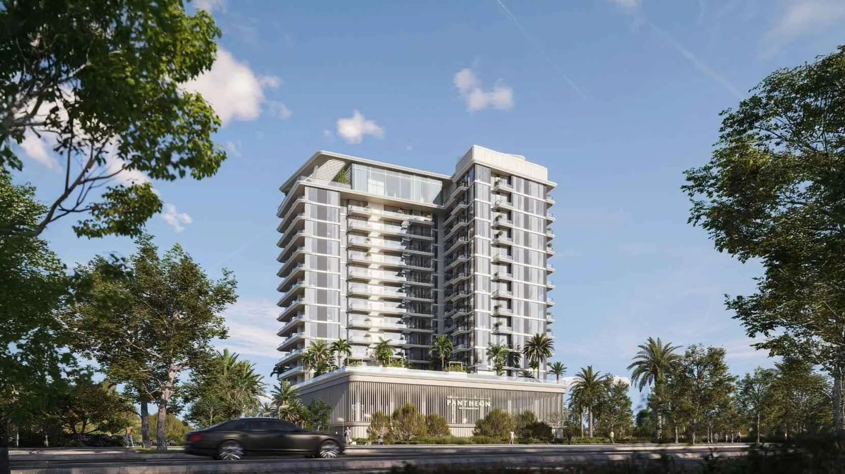 Omya Residences, вид с дороги