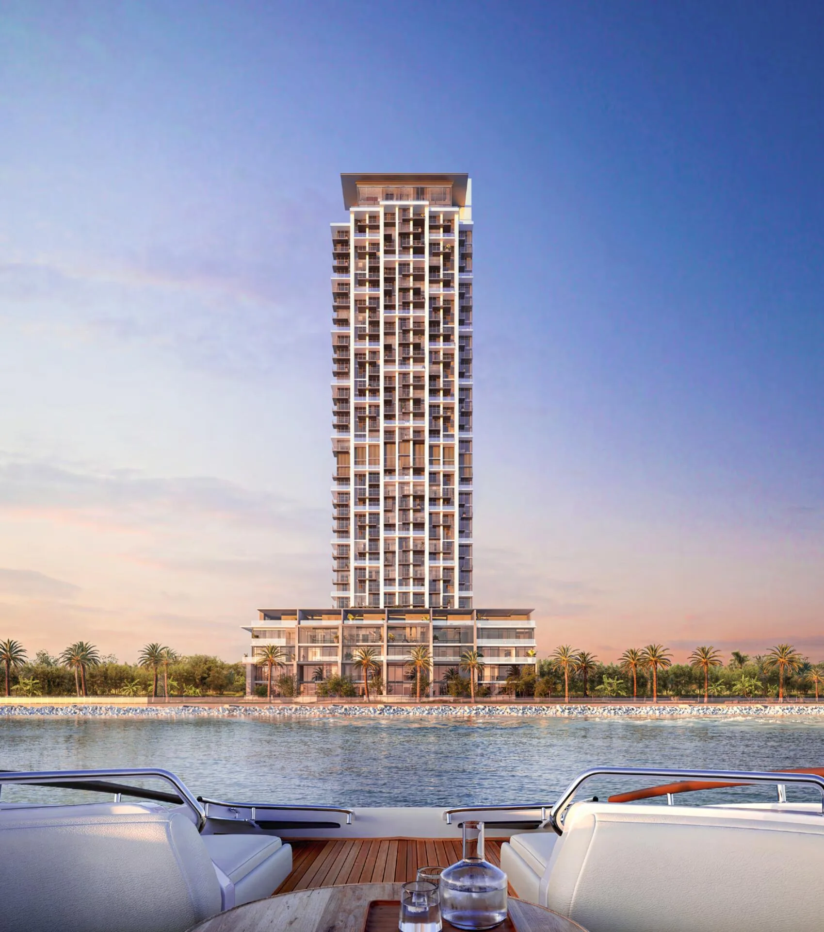Башня Aria с воды