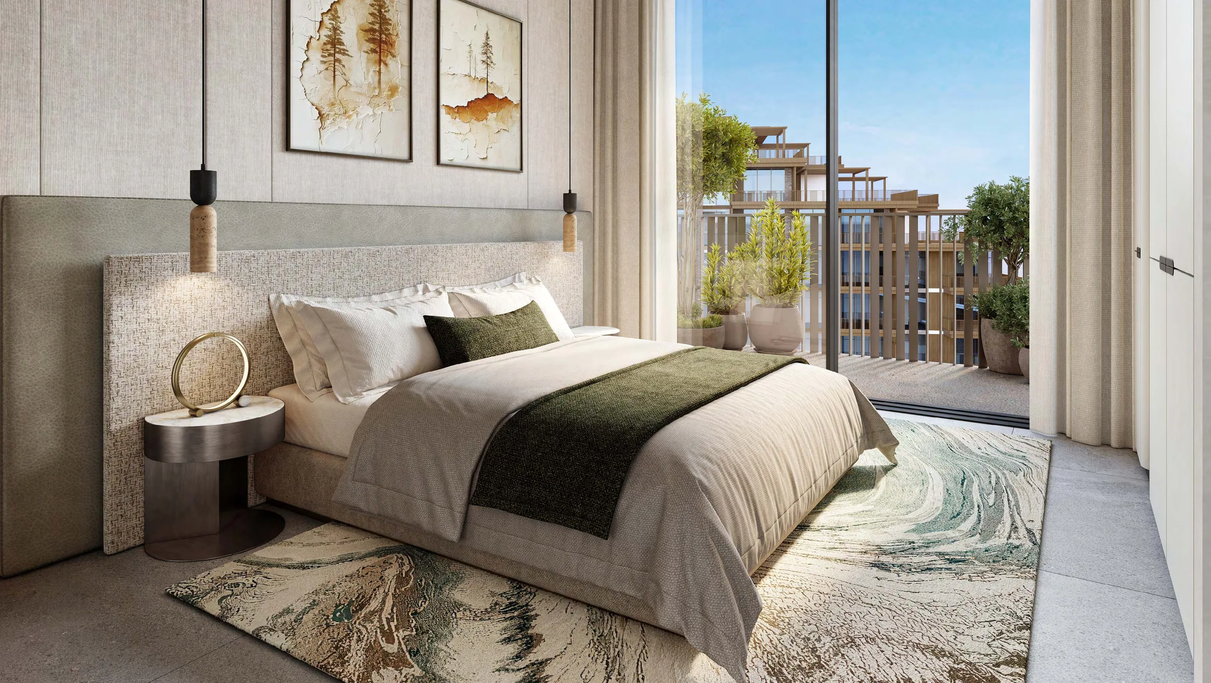 Спальня в квартире Arancia Yards 2