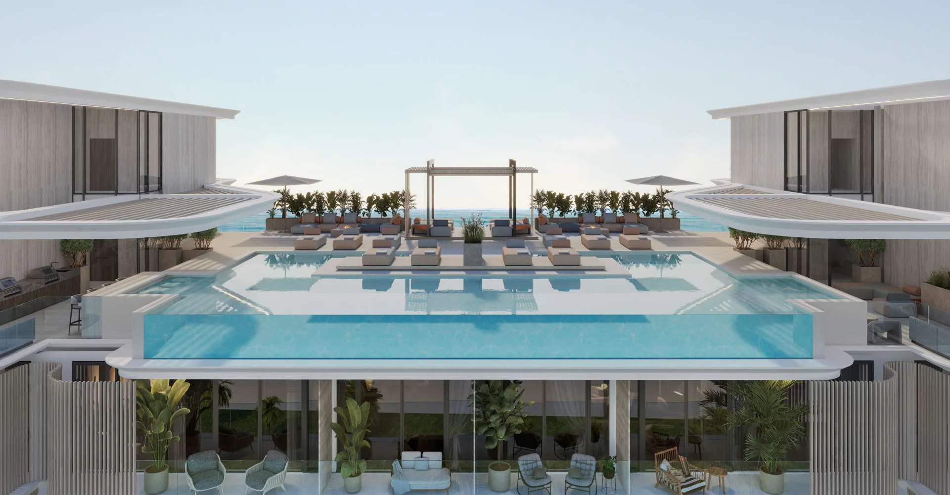 Переливной бассейн на крыше Arthouse Residences с видом на море