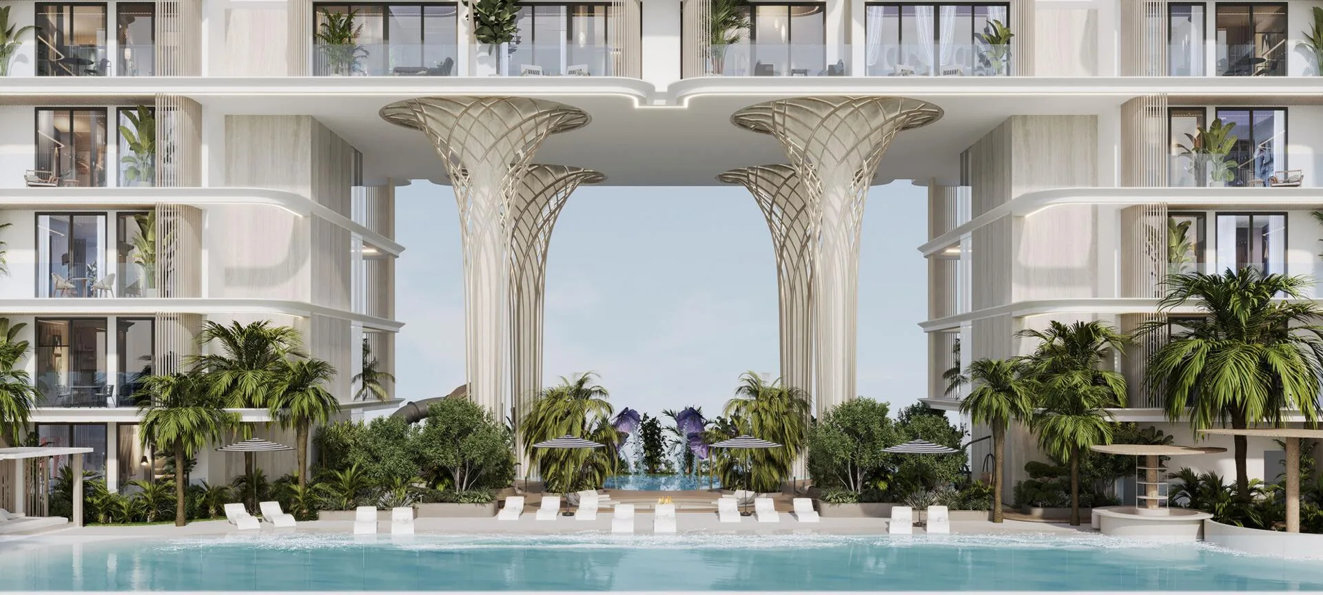 Arthouse Residences: бассейн и шезлонги у дома