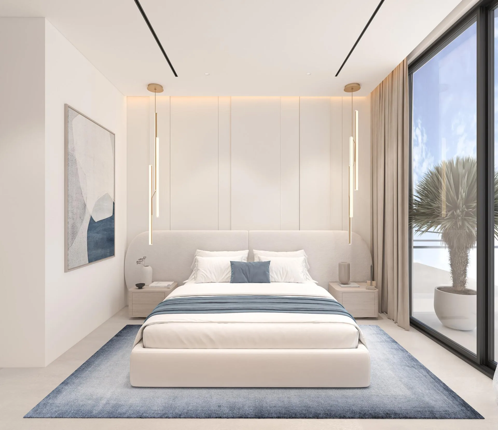 Спальная зона студии в Arthouse Residences