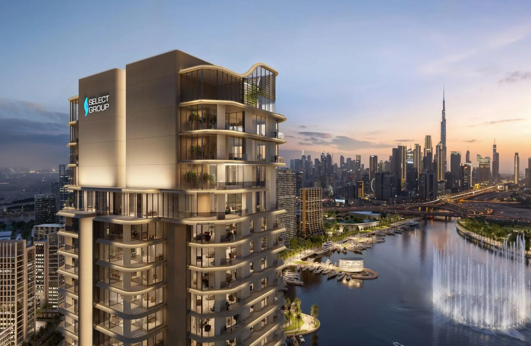 Artistry Two Residences на закате над каналом