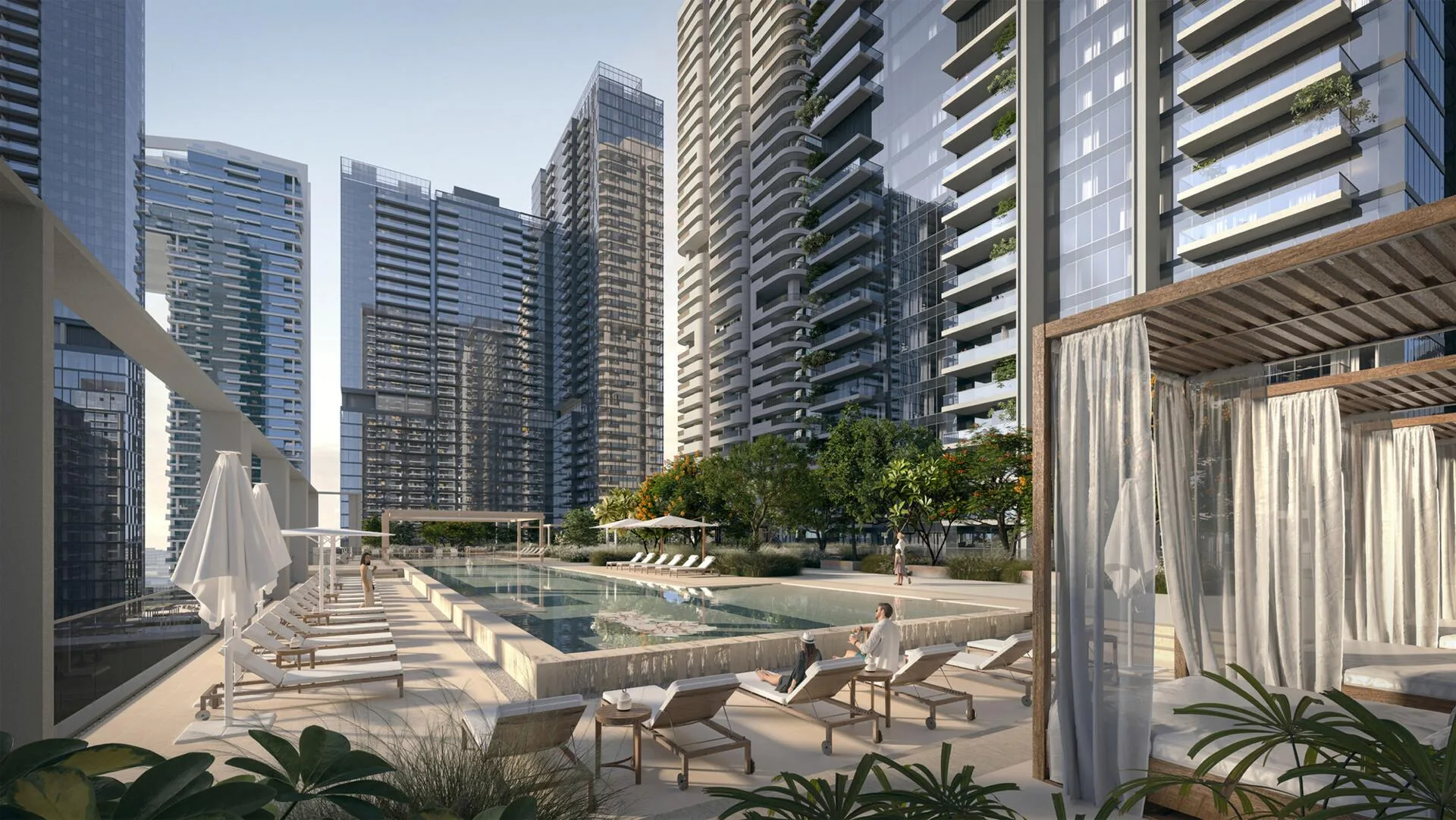 Бассейн в общем дворе Avenue Park Towers II