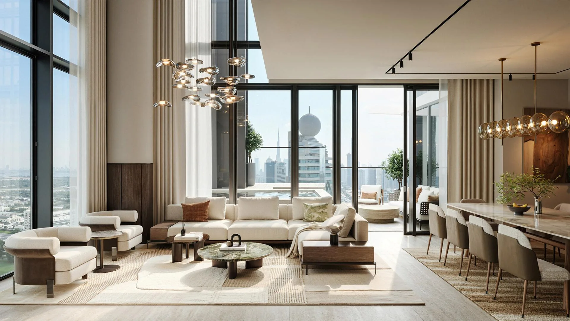 Гостиная дуплекса в Avenue Park Towers II
