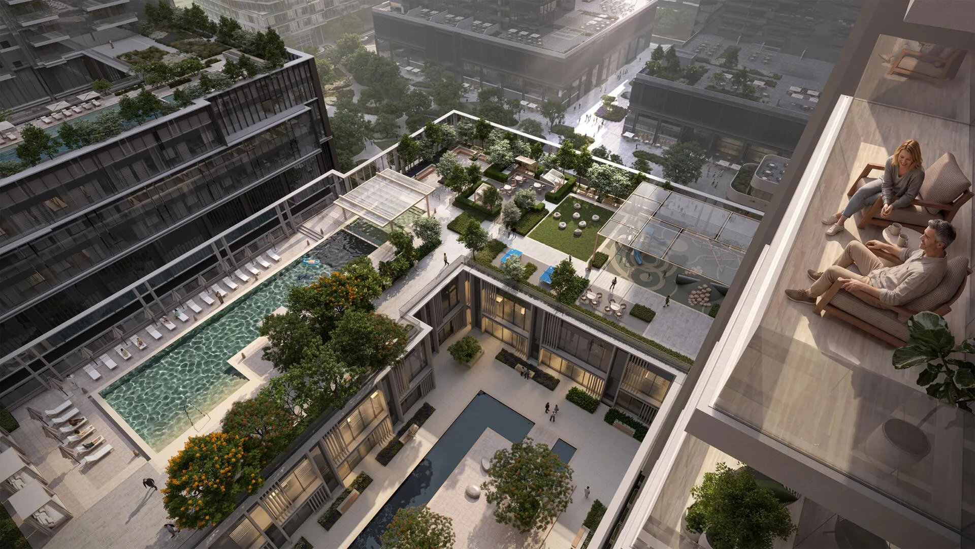 Общий двор Avenue Park Towers II сверху