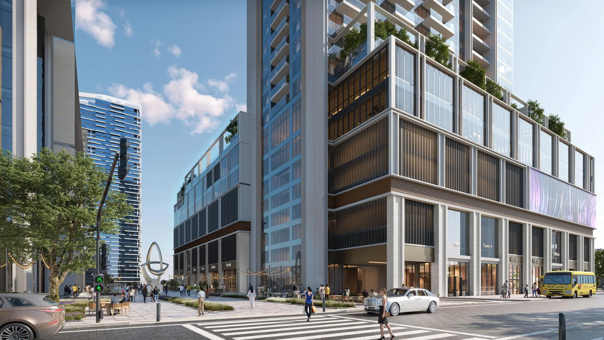 Улица у подиума Avenue Park Towers II
