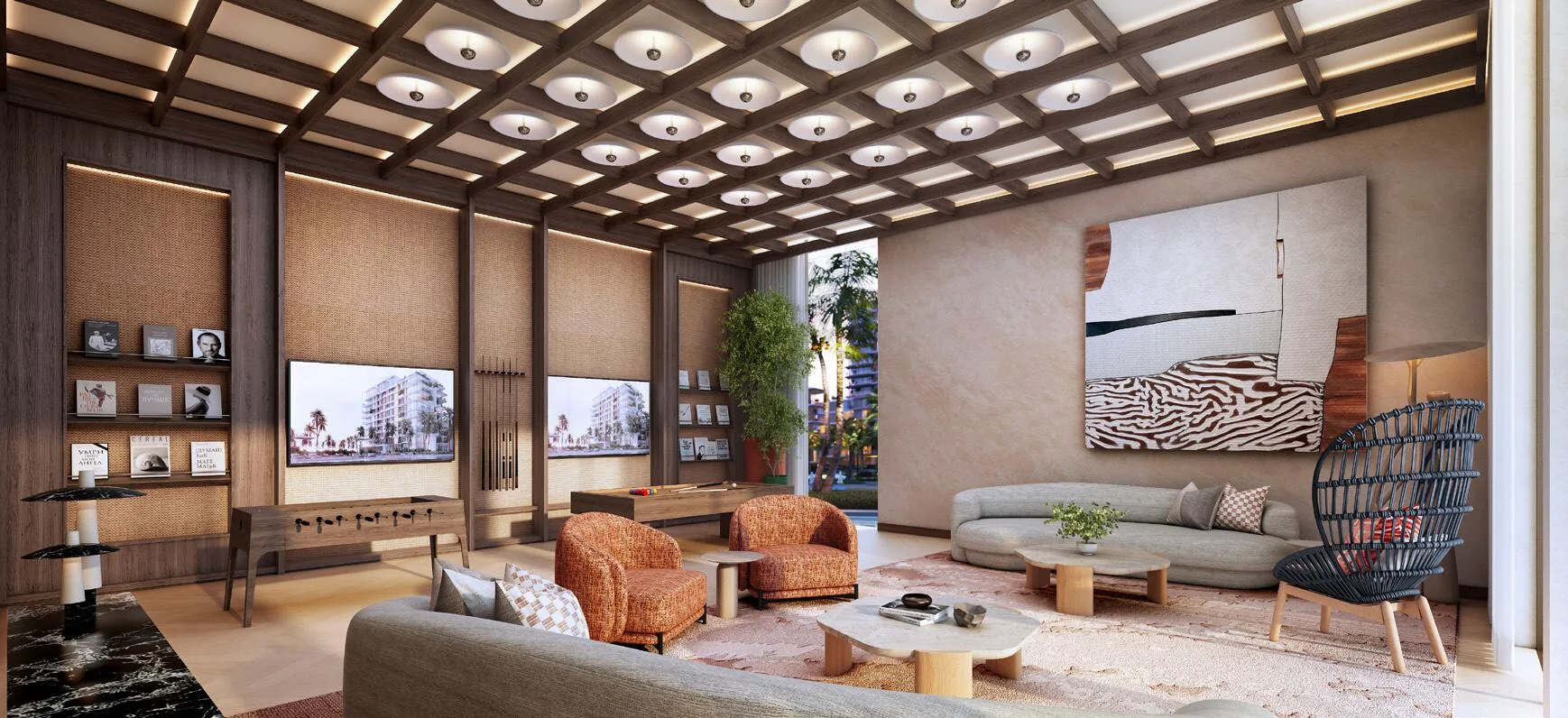 Гостиная клубного дома Bay Grove Residences