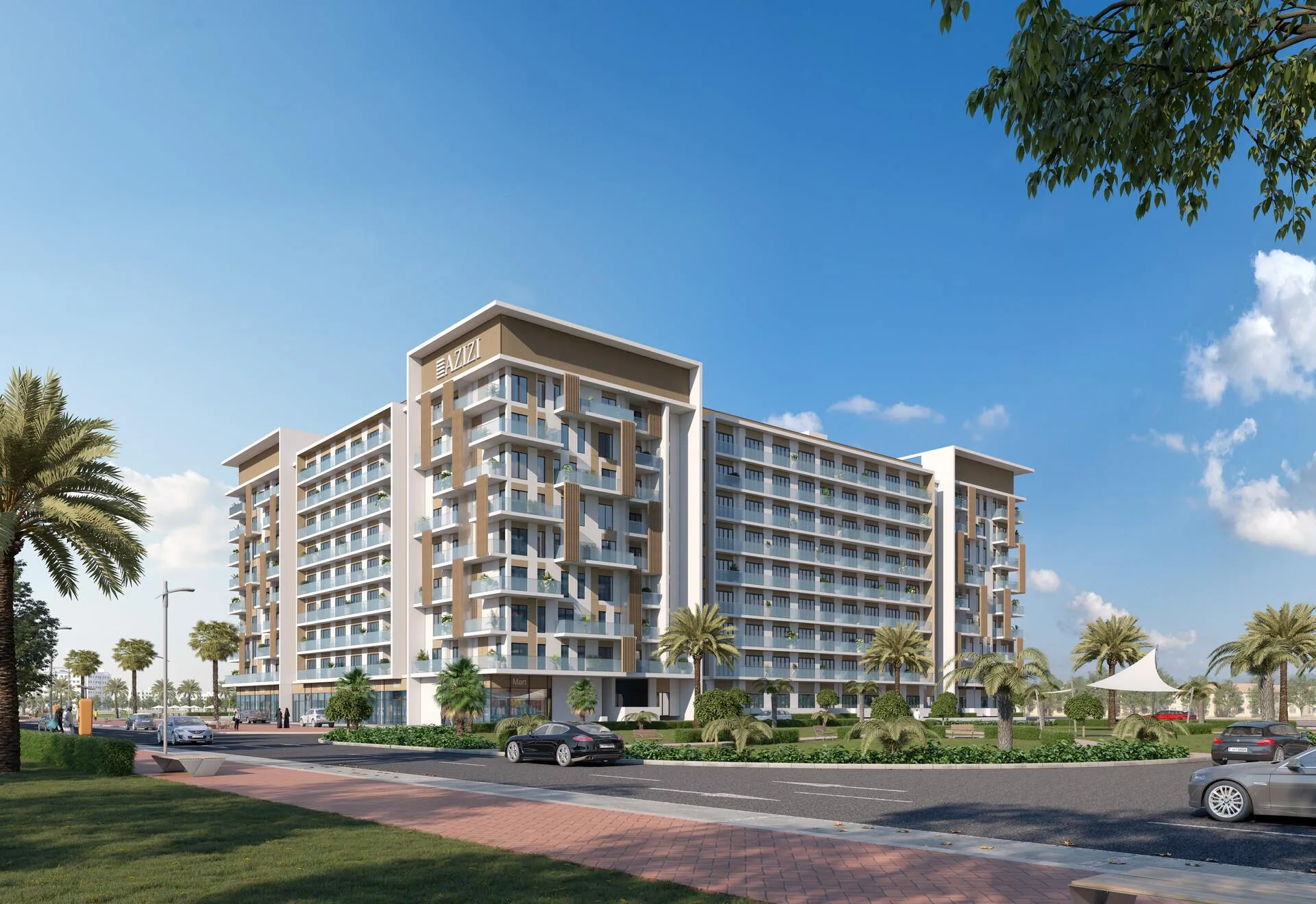 Beach Oasis 2 днём: дом у широкой улицы с пальмами