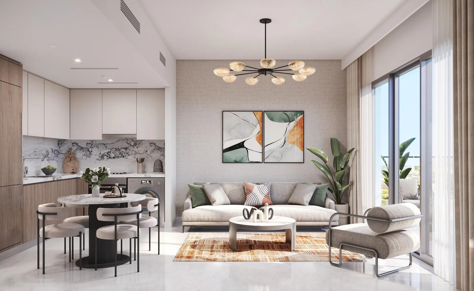 Гостиная в квартире Beach Oasis 2 с выходом на балкон