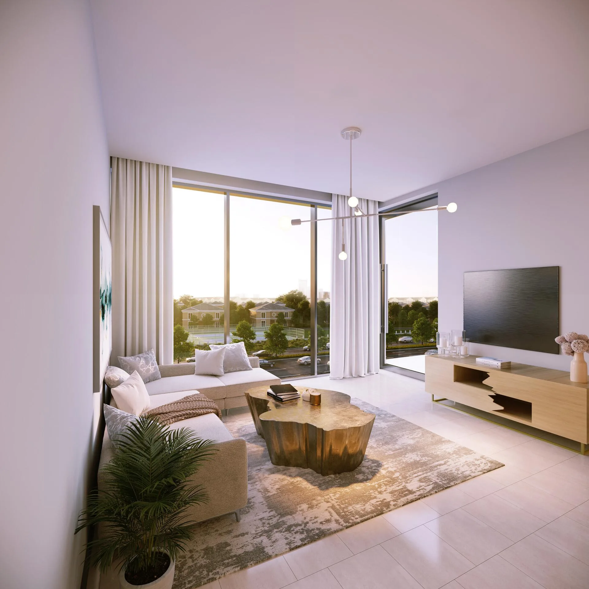 Гостиная в квартире Beach Oasis с панорамным окном
