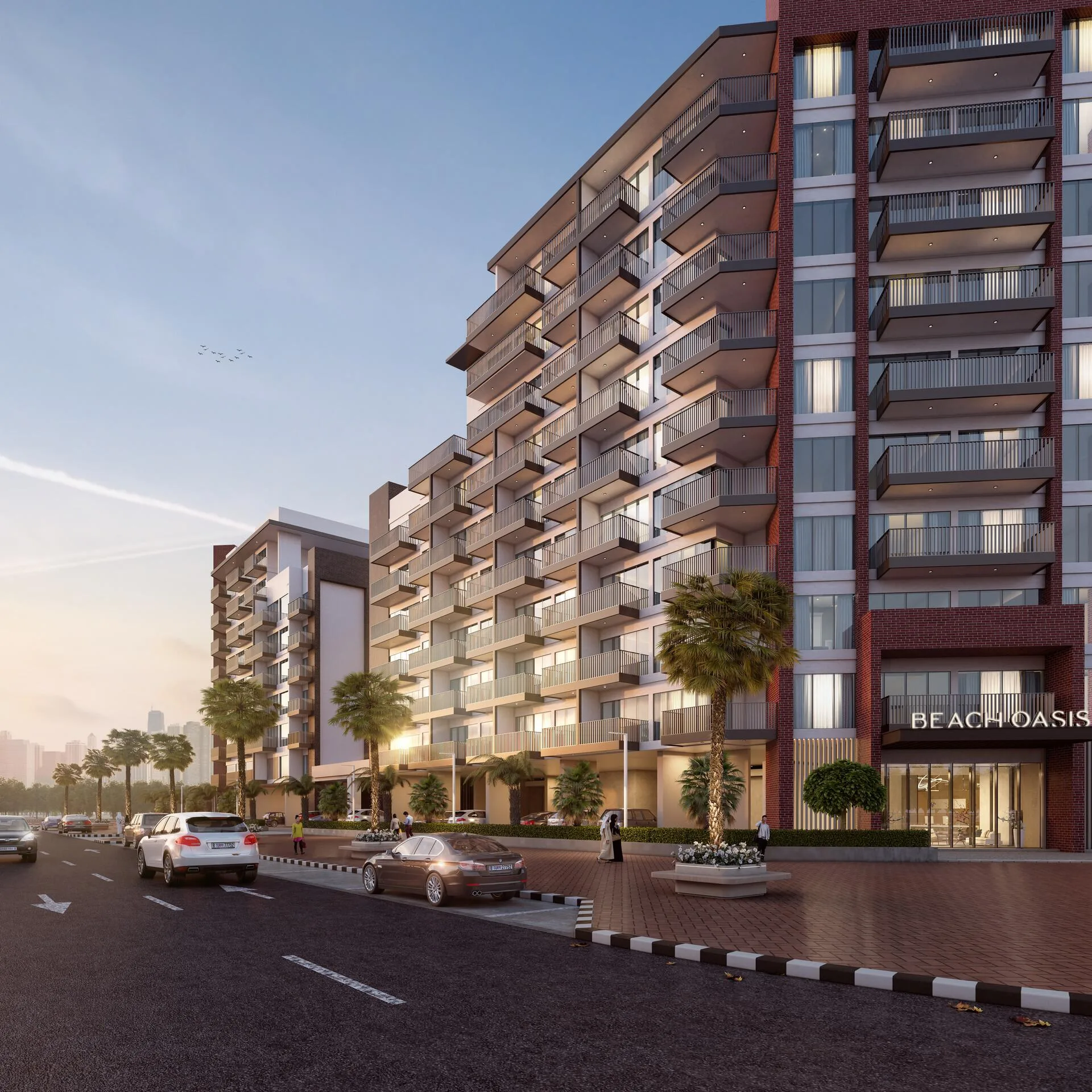 Вход в Beach Oasis с улицы, вывеска над входом