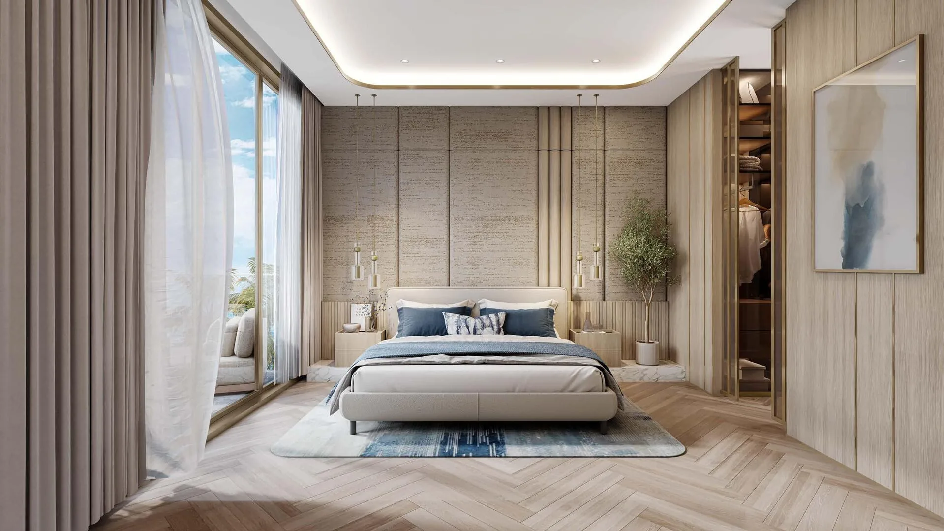 Главная спальня в Beach Walk Residence 3
