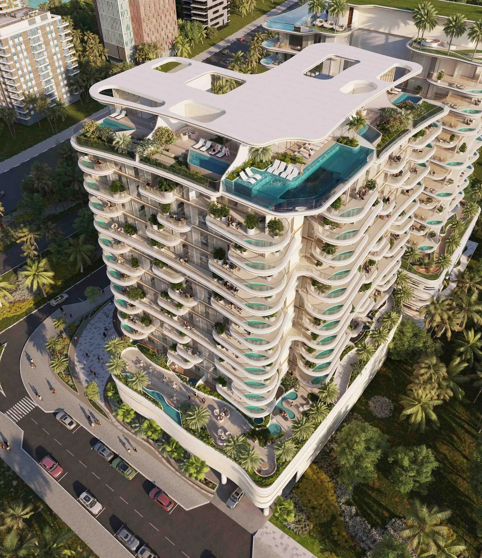 Крыша Beach Walk Grand 2 с бассейнами, вид сверху