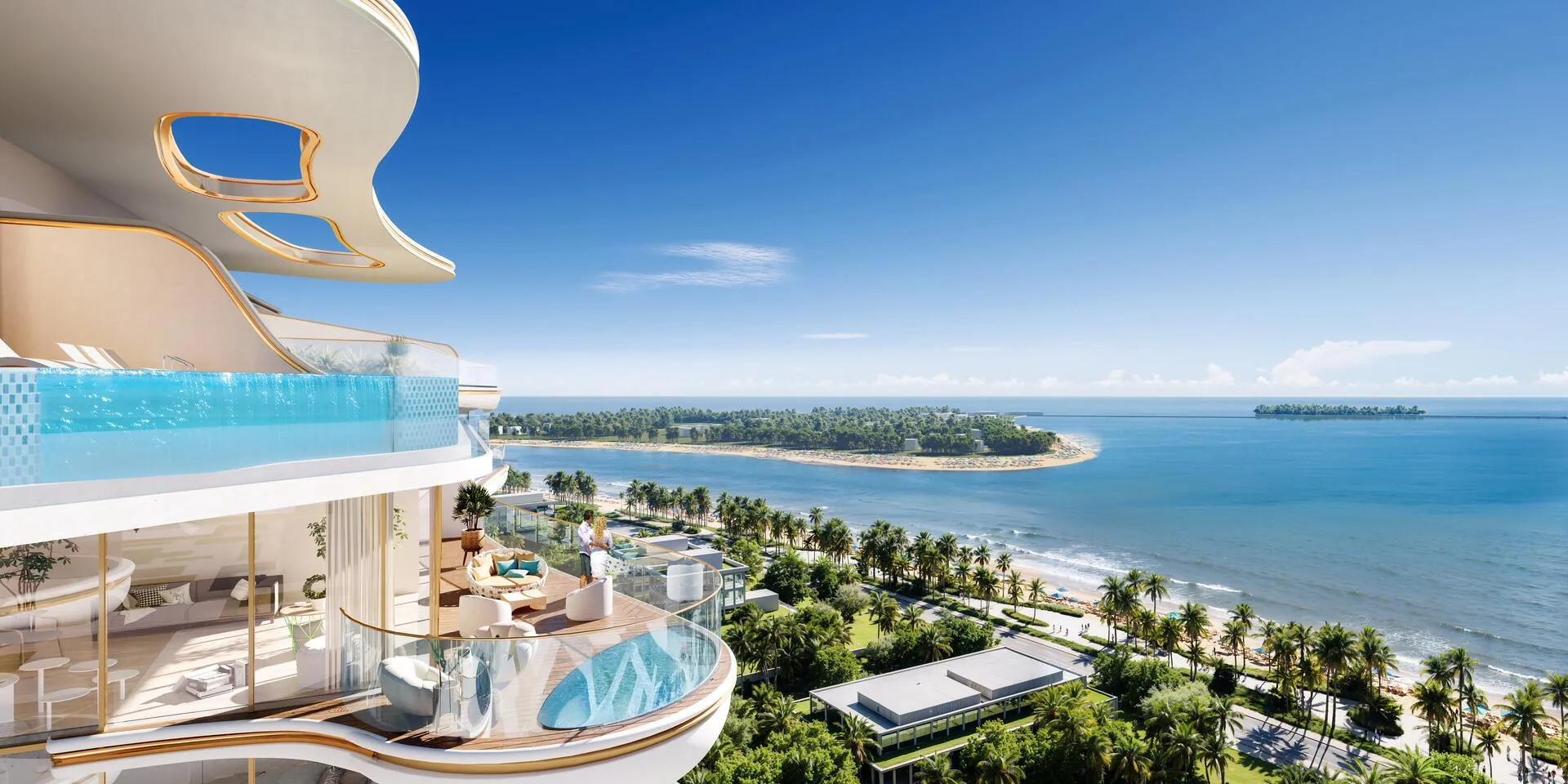 Вид с верхних этажей Beach Walk Grand на море и острова
