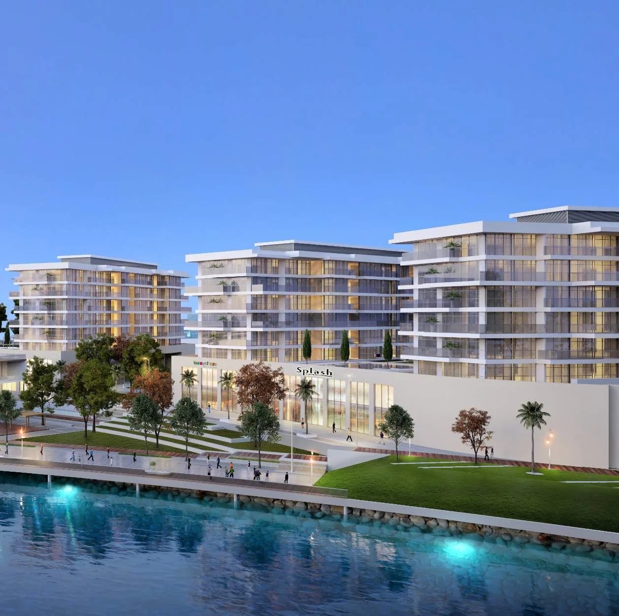 Корпуса Blue Bay Walk над прогулочной набережной