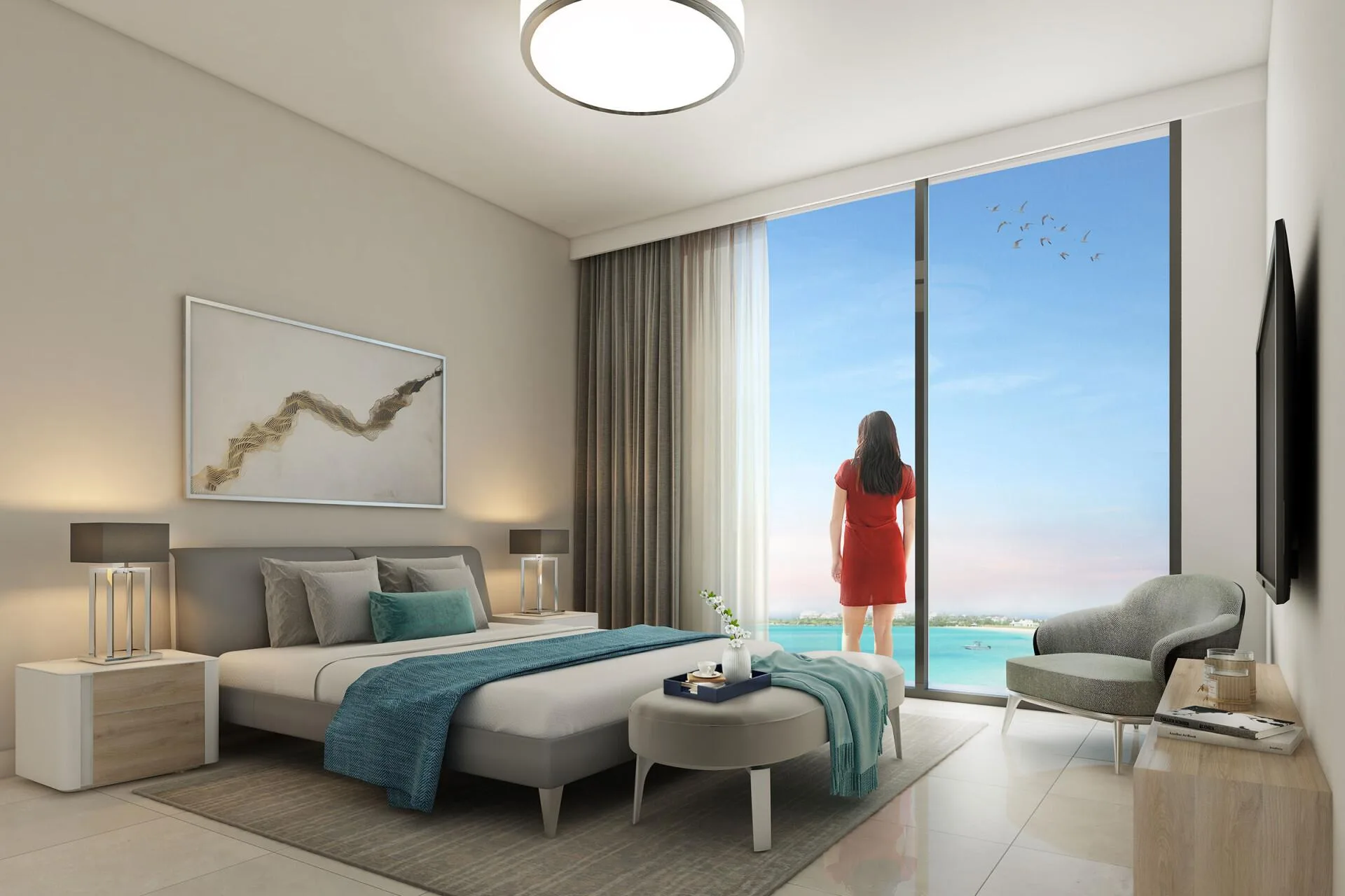 Спальня Blue Bay Walk с видом на пляж