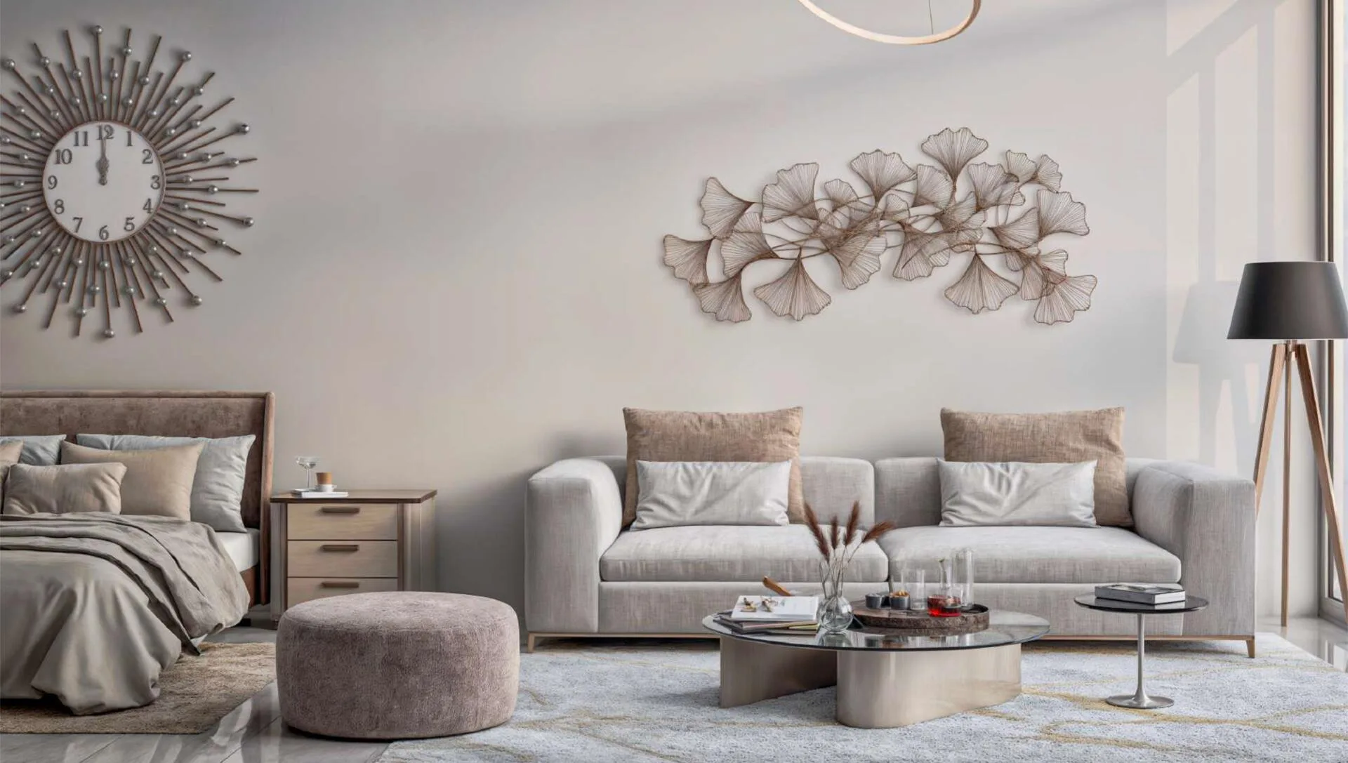 Студия в Butterfly Towers: спальное место и диван в одной комнате
