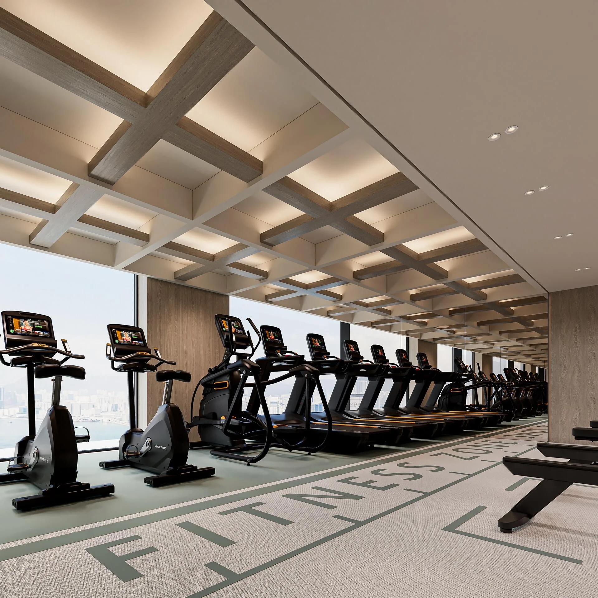 Спортзал The Fit Club в Casa Altia с окнами во всю стену