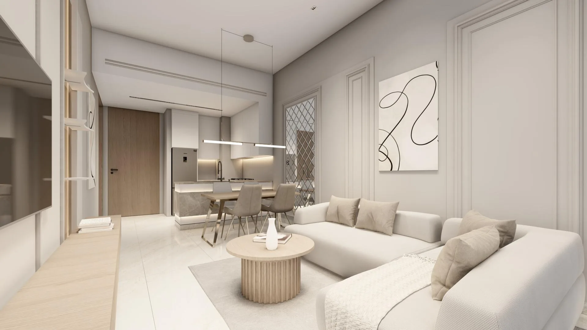 Гостиная с кухней в квартире Celesto 2 Tower