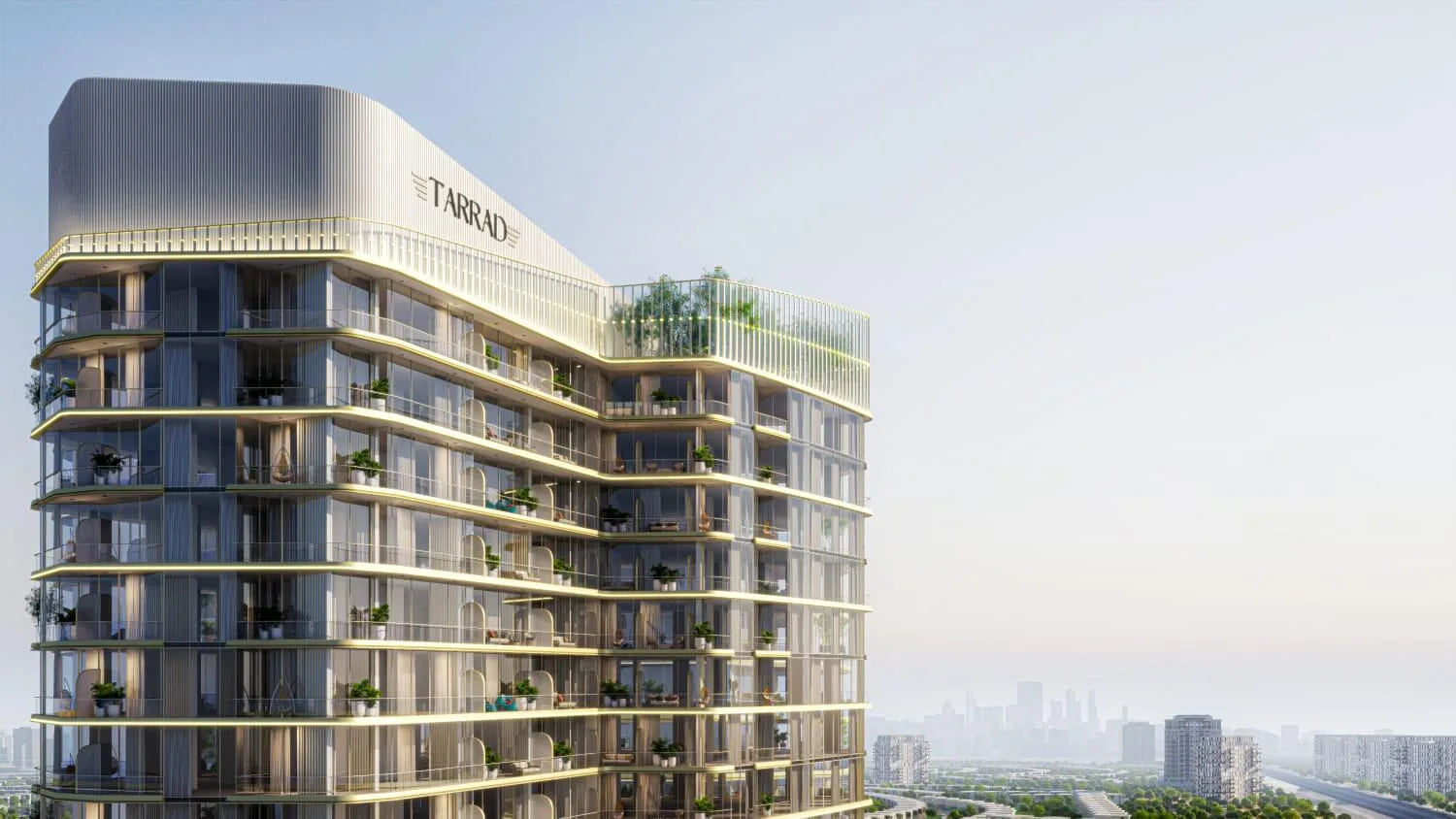 Верхние этажи Celesto 2 Tower и город за башней