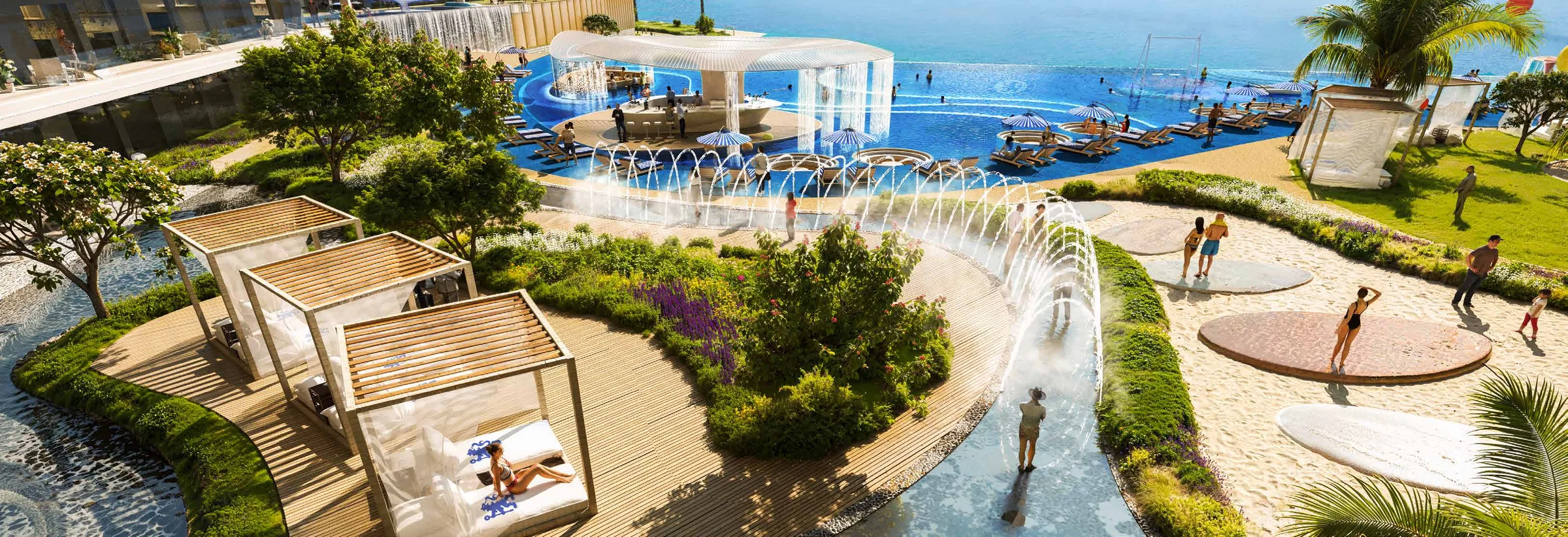 Беседки в саду у бассейна Chelsea Residences