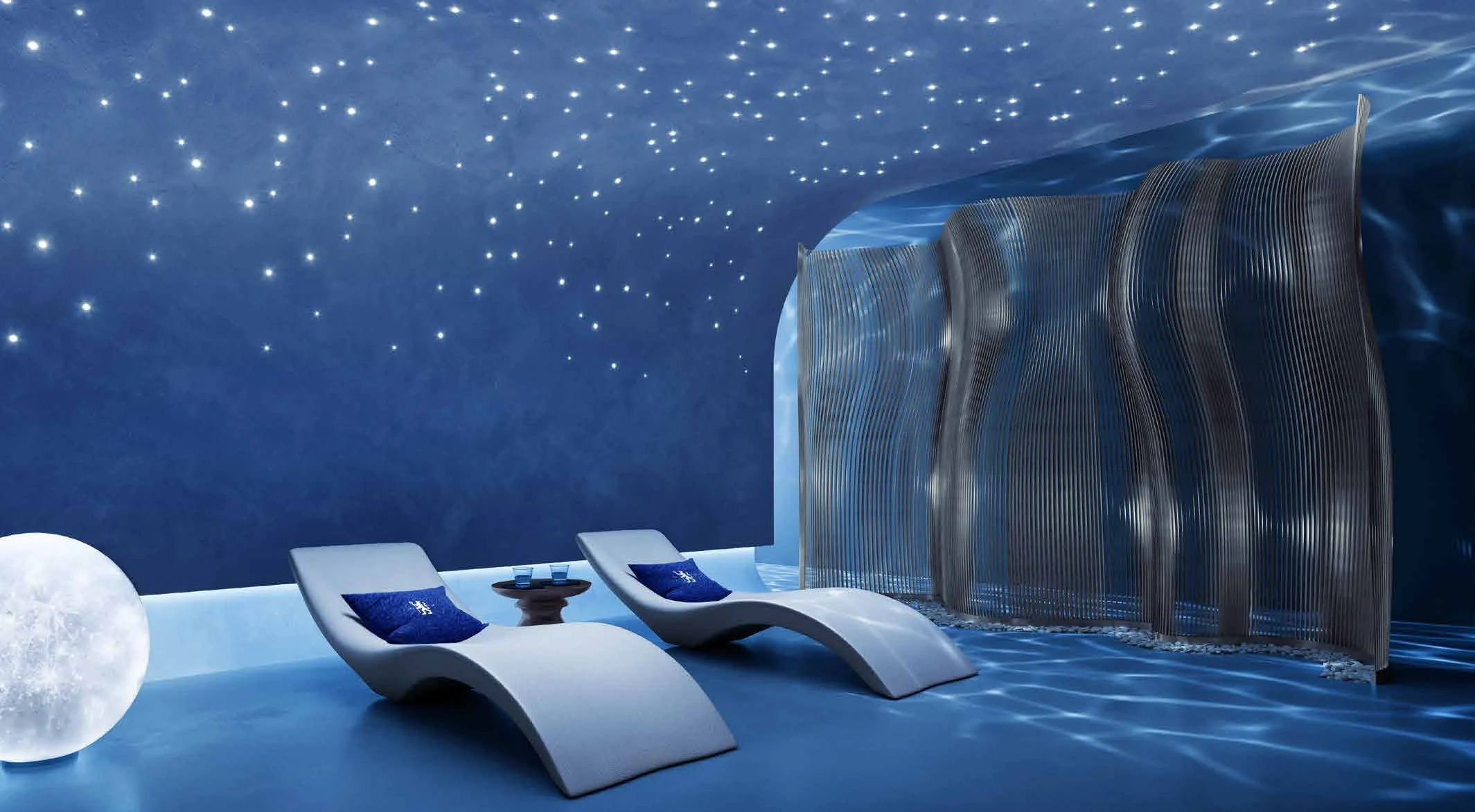 Starlit Wellness Centre: лежаки под звёздным потолком