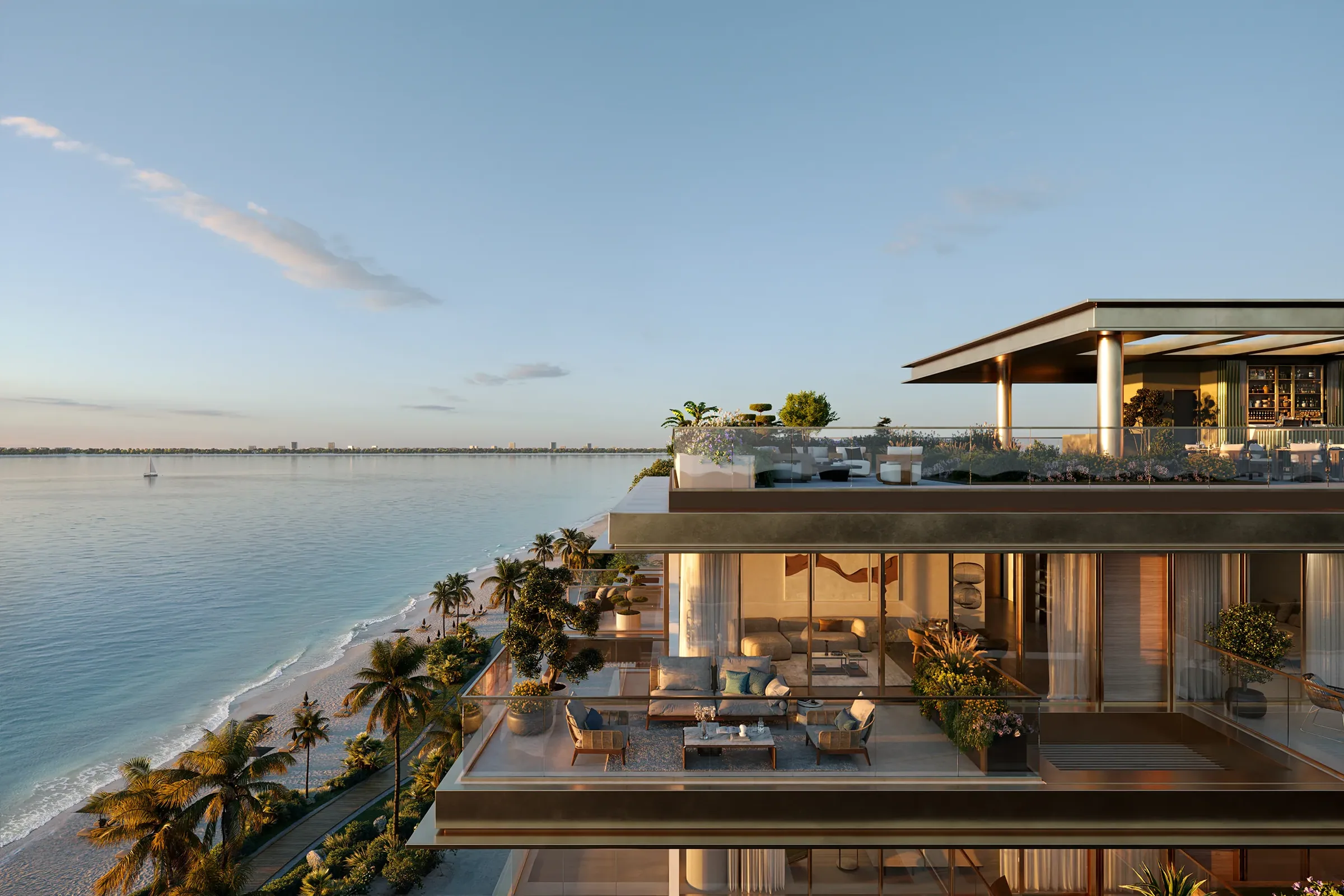 Визуализация: терраса на крыше над берегом Dubai Islands