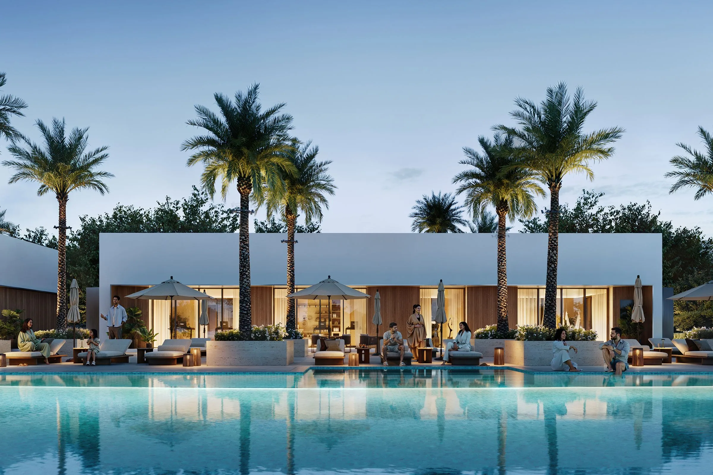 Визуализация: бассейн с шезлонгами в Grand Polo Club & Resort