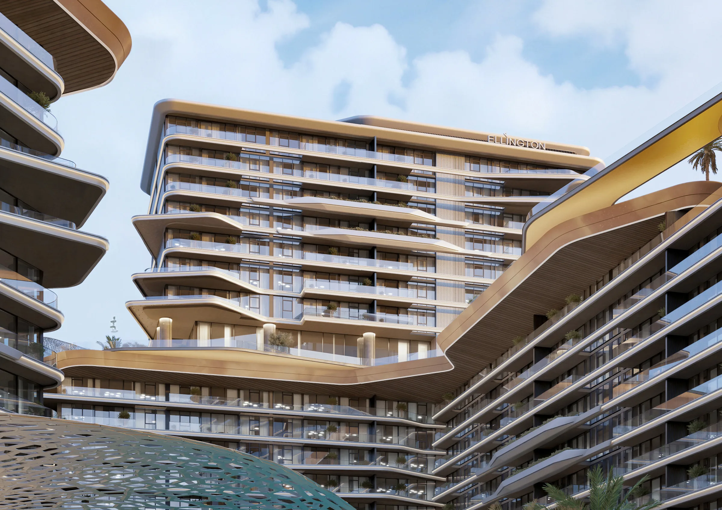 Волнистые террасы на фасаде Costa Mare