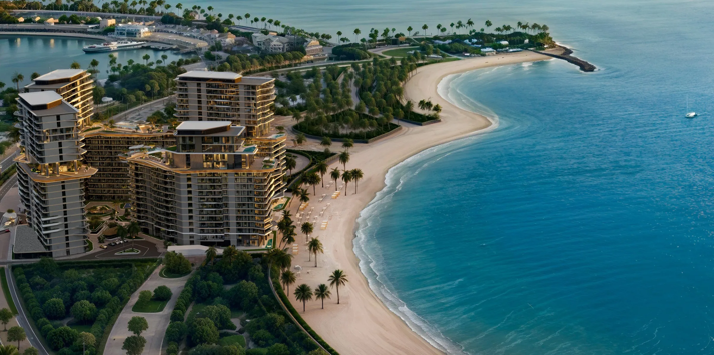Costa Mare с высоты: башни, сады и пляж