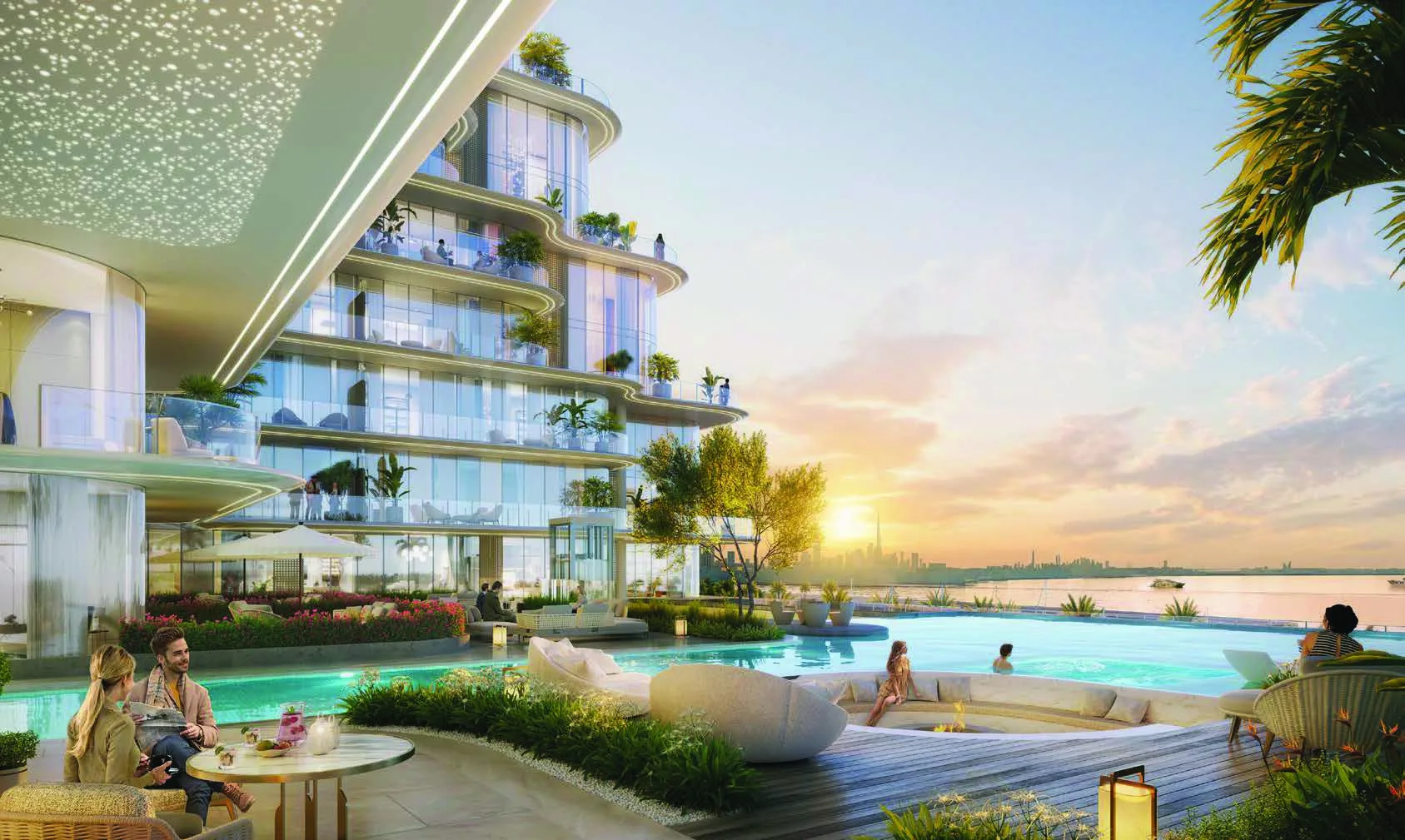 Бассейн Côtier House 2 на закате
