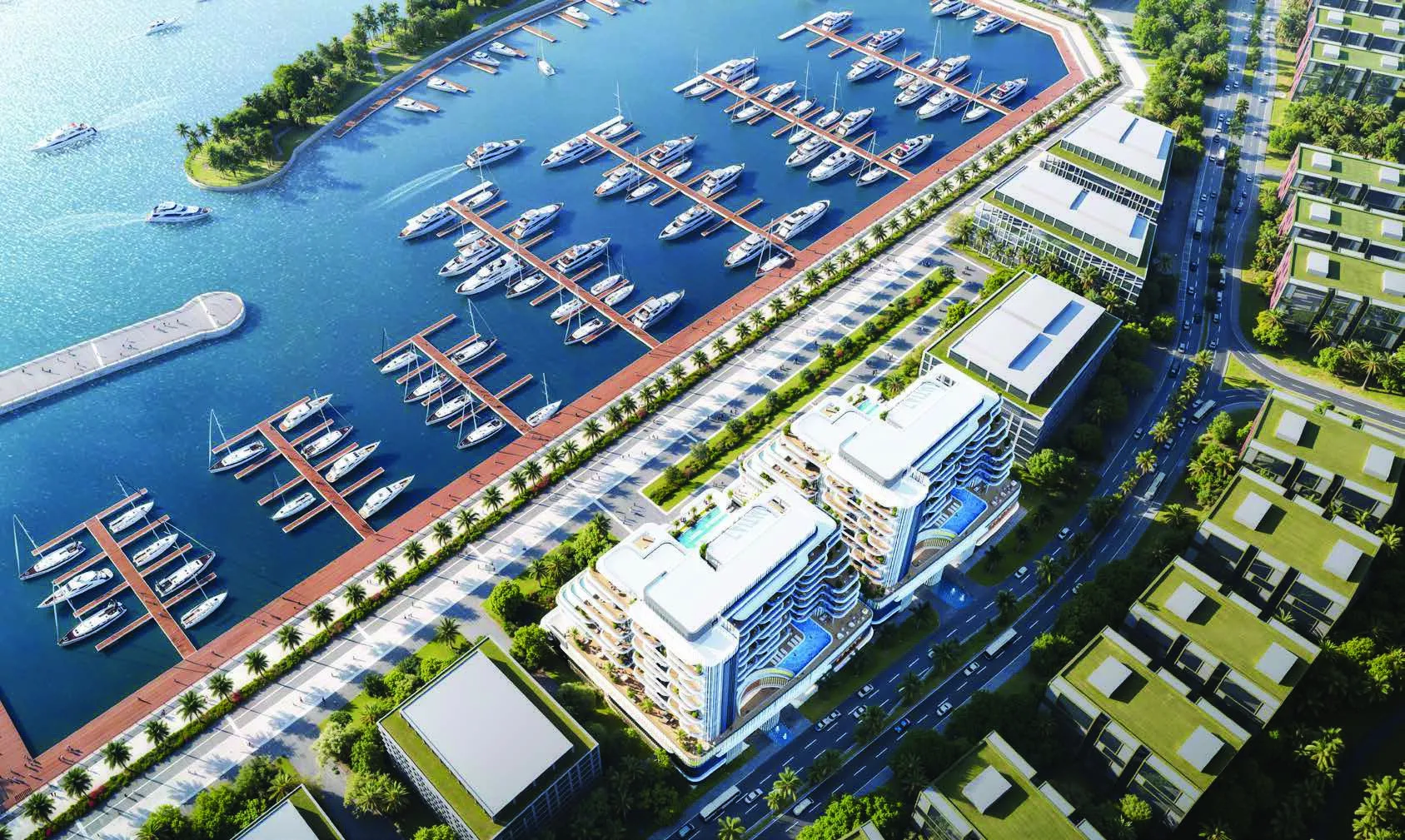 Côtier House 2 и марина Dubai Islands с высоты
