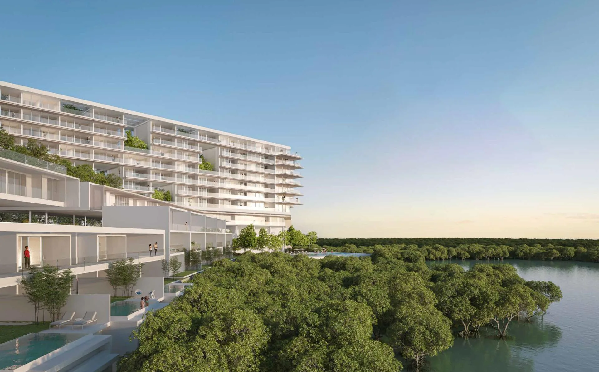 Террасы Creekside Residence спускаются к мангровому лесу у ручья