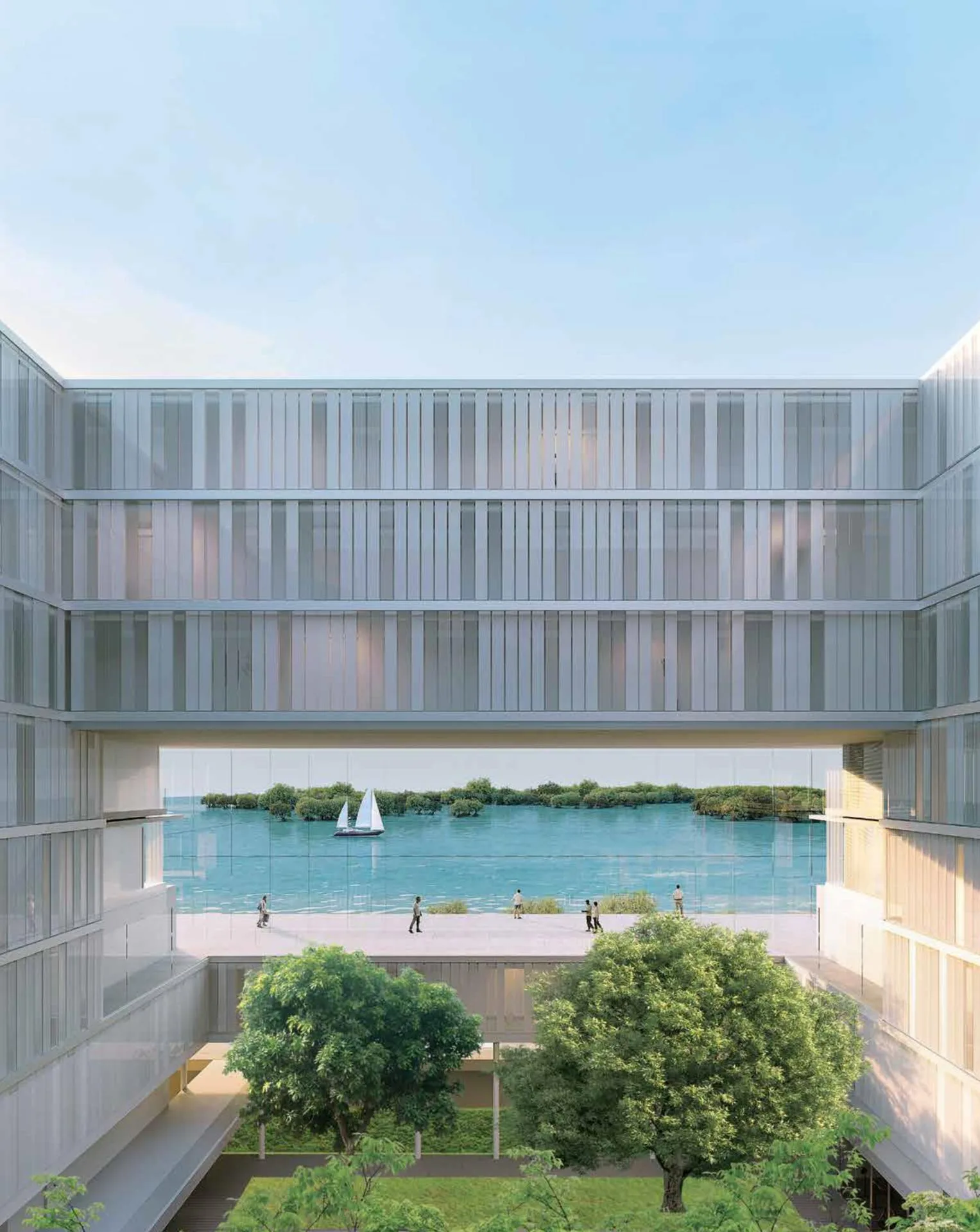 Внутренний двор Creekside Residence и проём с видом на ручей