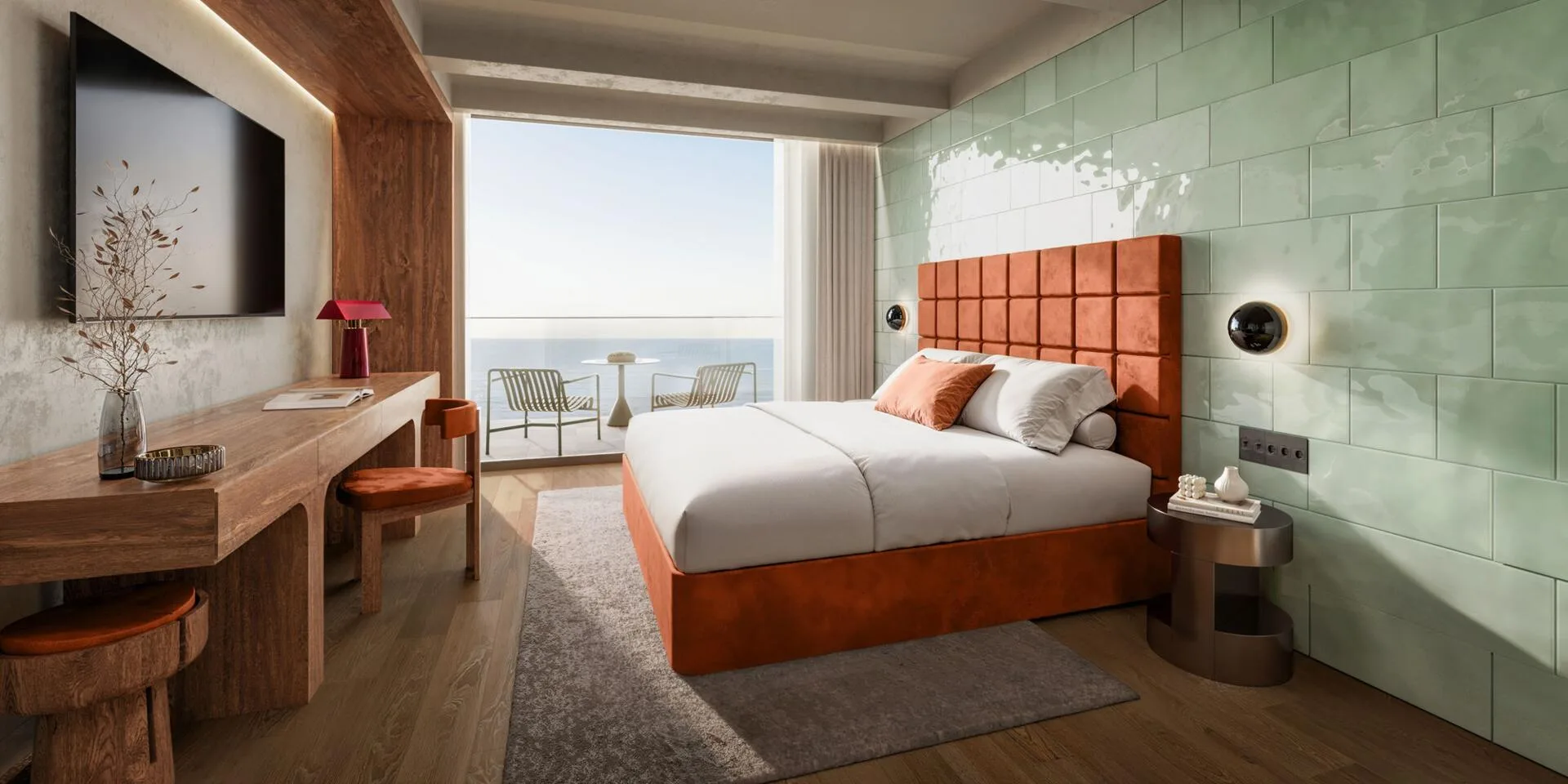 Спальня номера в Hôtel Cannes