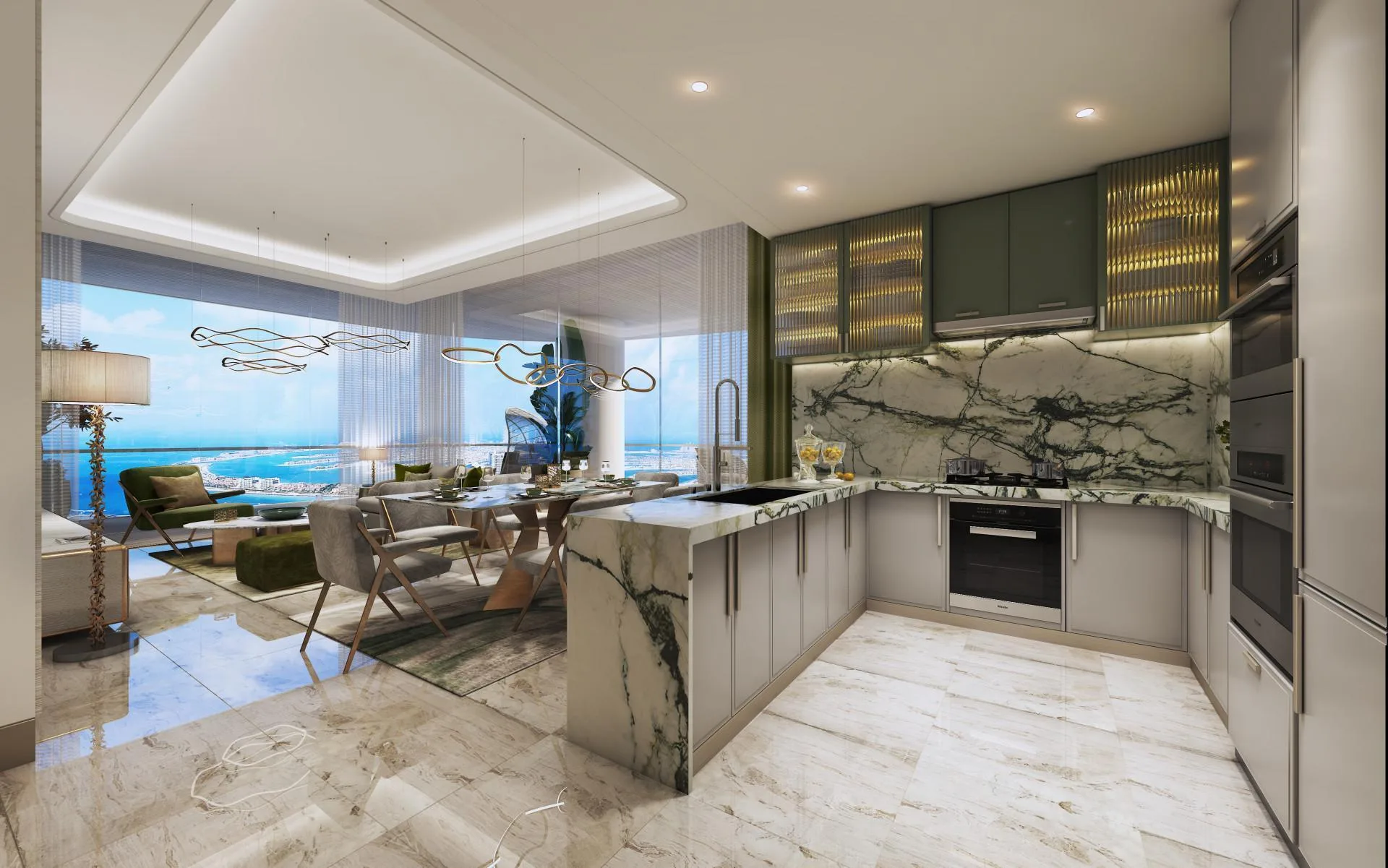 Кухня в квартире DAMAC Bay 2