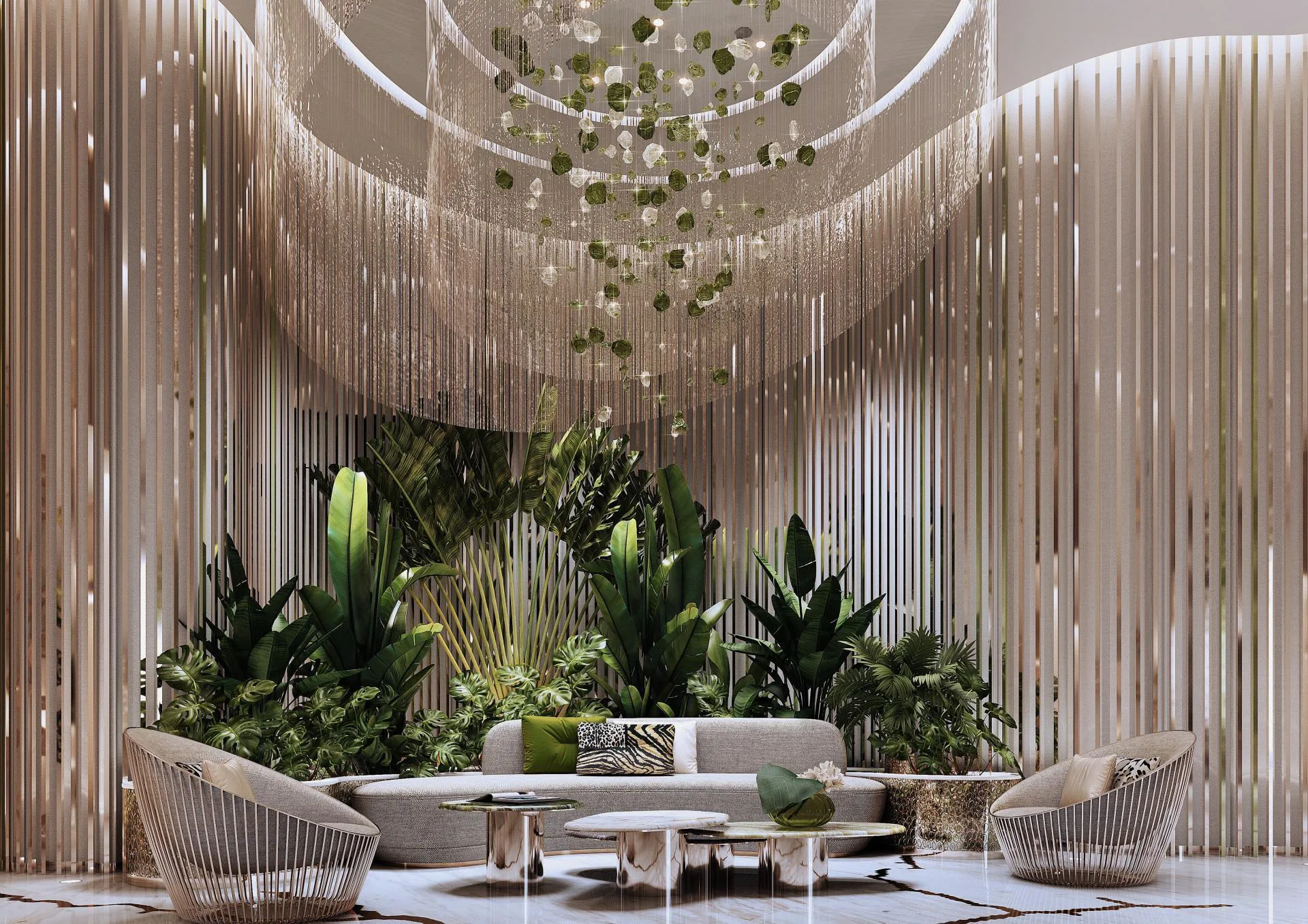 Зона отдыха в лобби DAMAC Bay 2