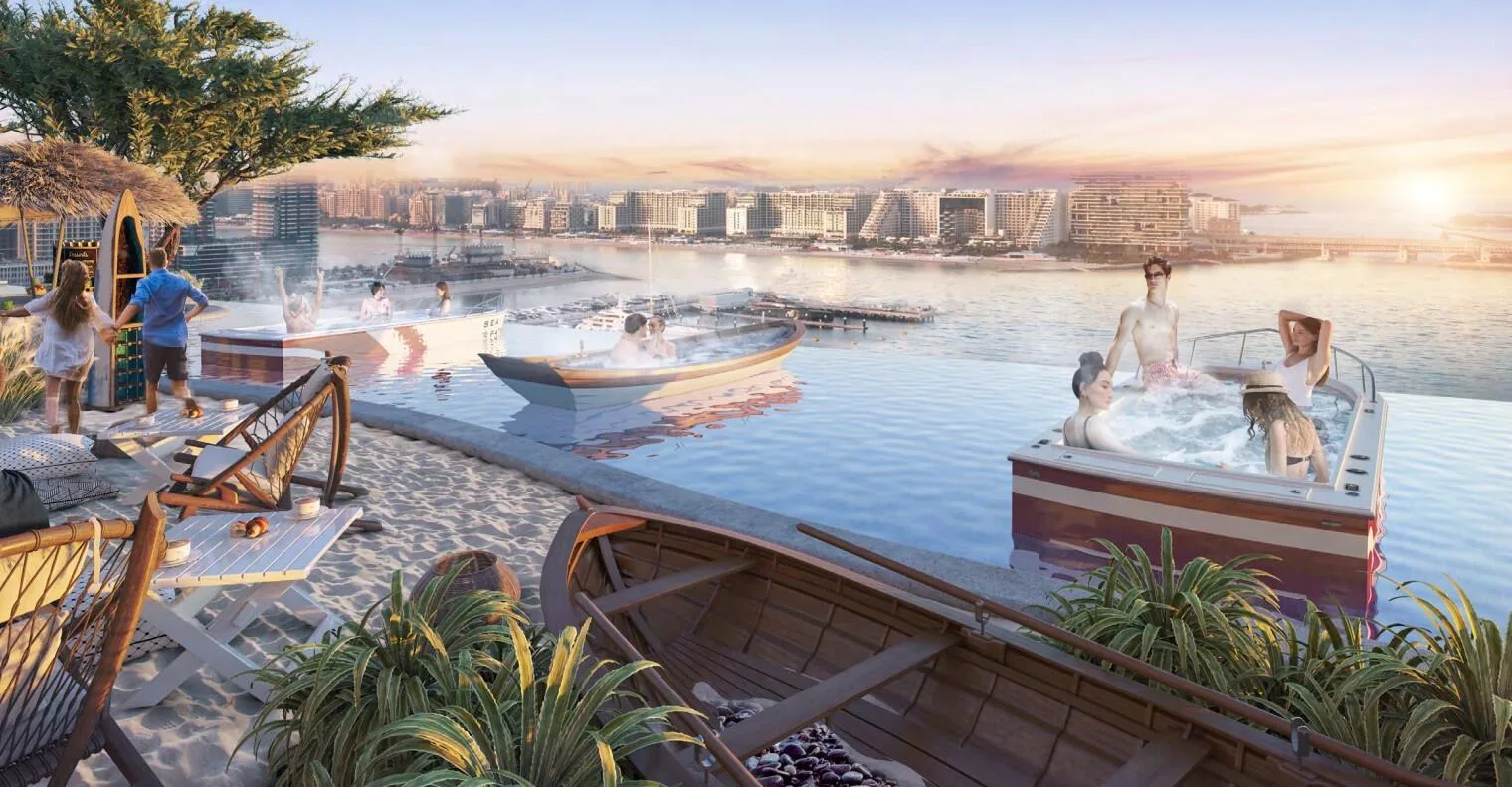 Лодки с горячей водой у бассейна DAMAC Bay 2
