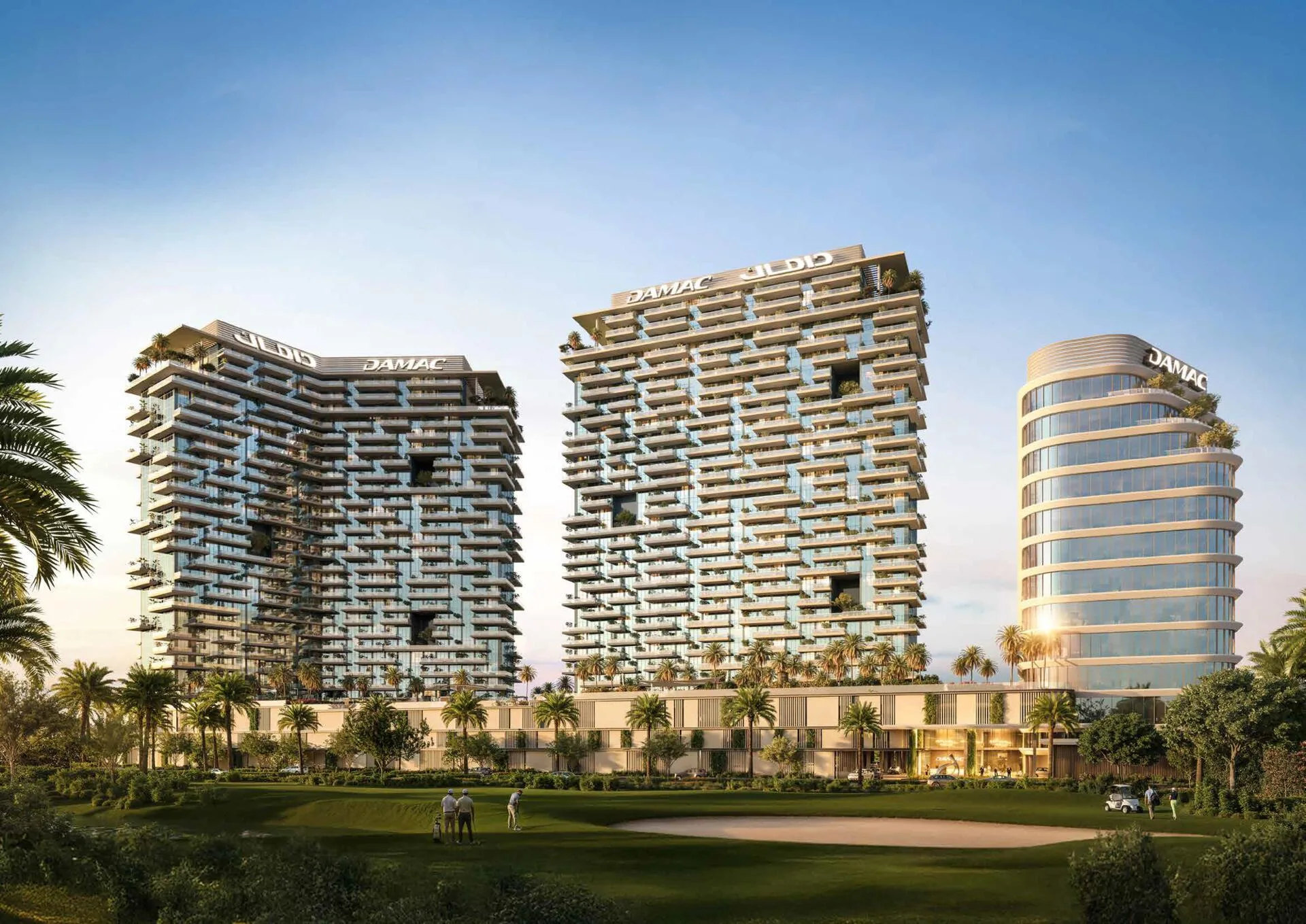 Башни Damac District над гольф-полем DAMAC Hills